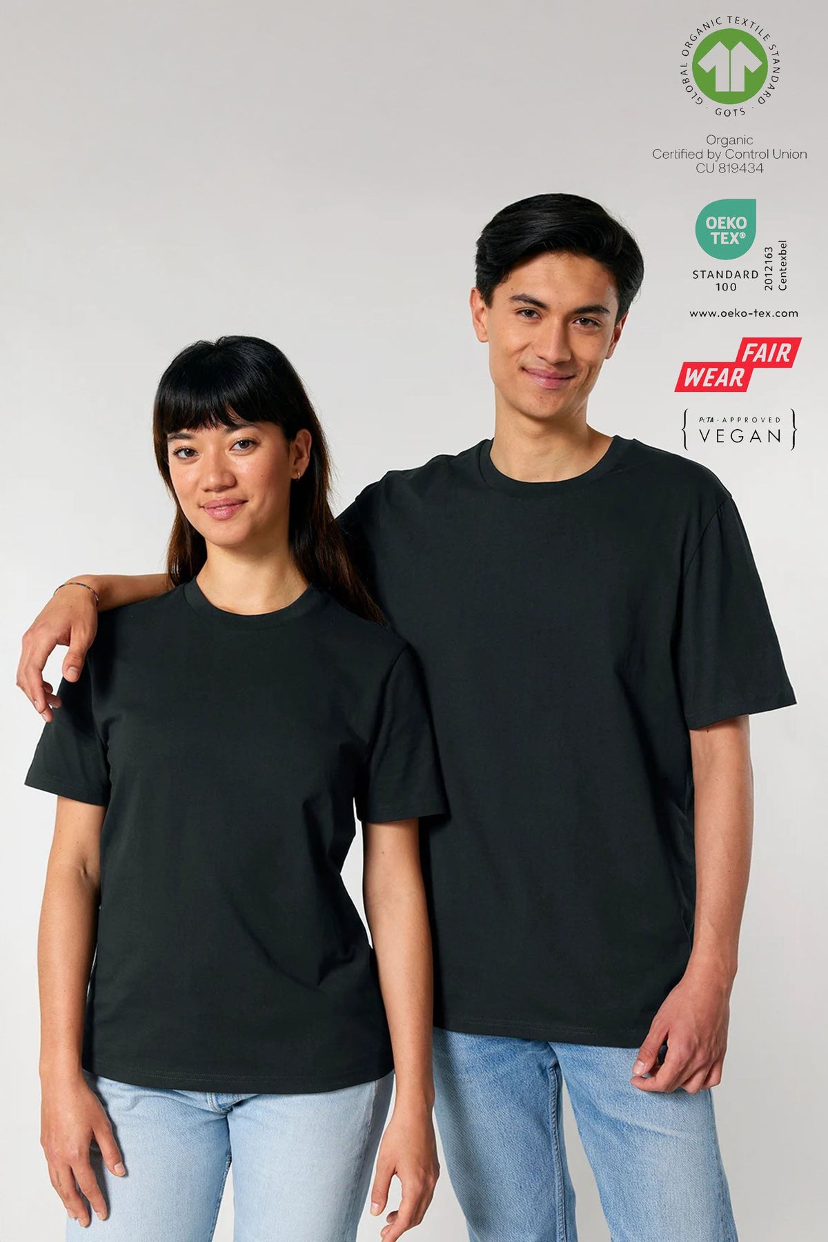 180 GSM Unisex Organic Plain T-Shirt