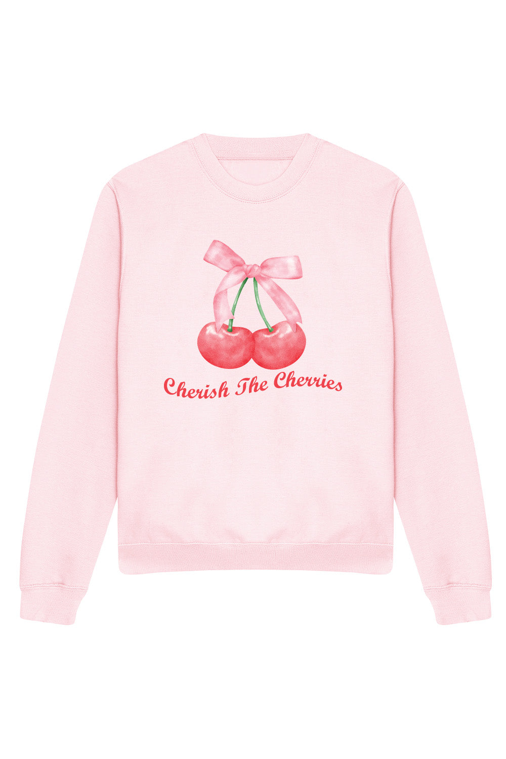 Cherish the Cherries Sweatshirt In Baby Pink (Custom Pack)