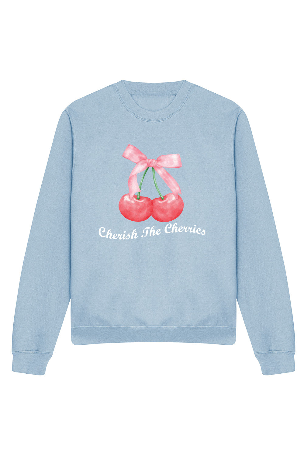 Cherish the Cherries Sweatshirt In Sky Blue (Custom Pack)
