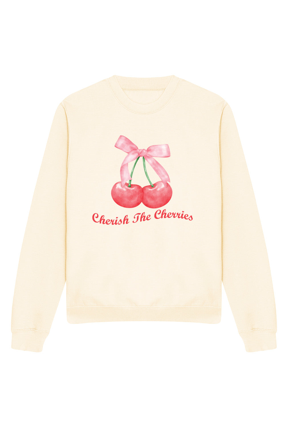 Cherish the Cherries Sweatshirt In Vanilla (Custom Pack)