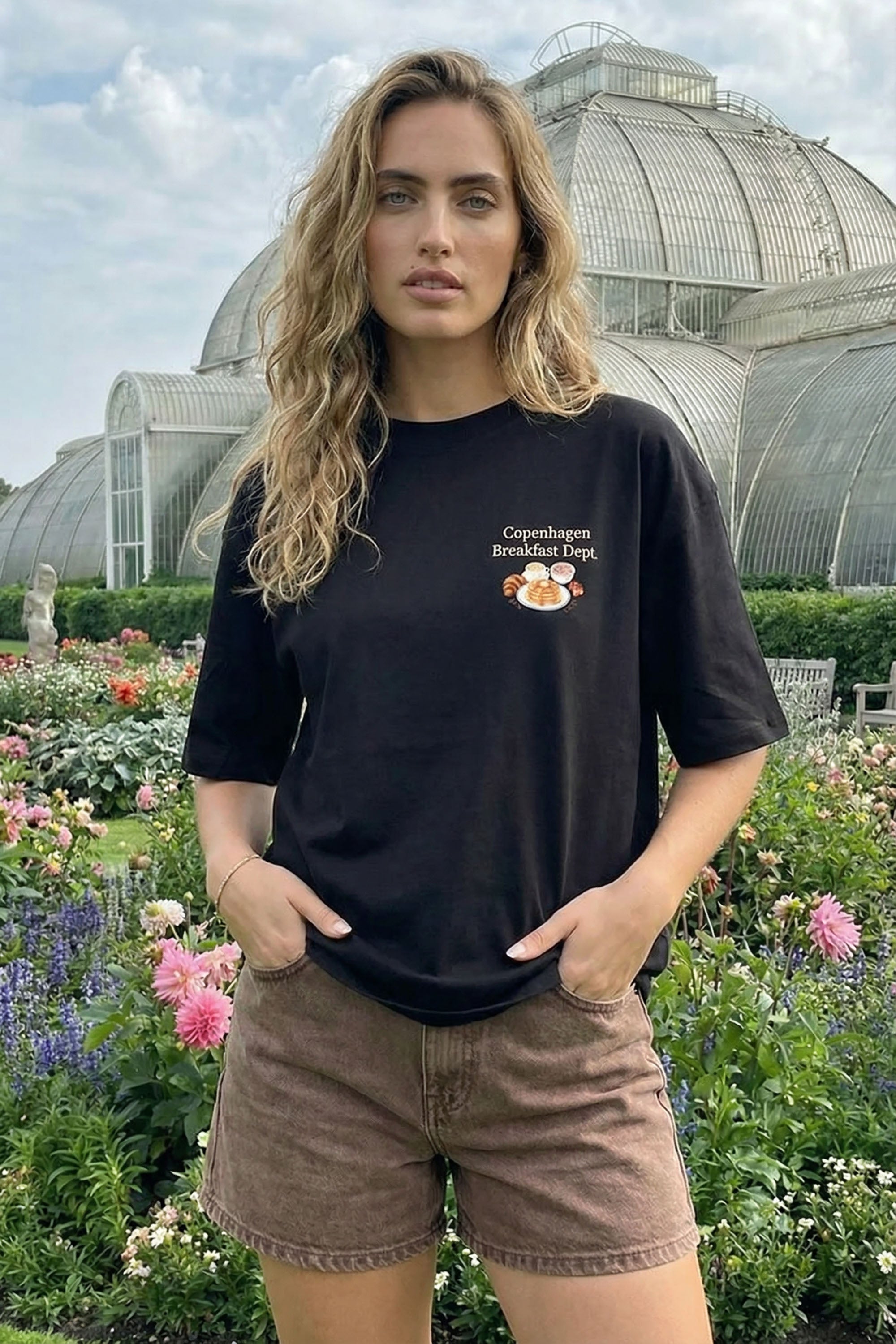 220GSM Oversized T-Shirt in Copenhagen Breakfast Dept Print