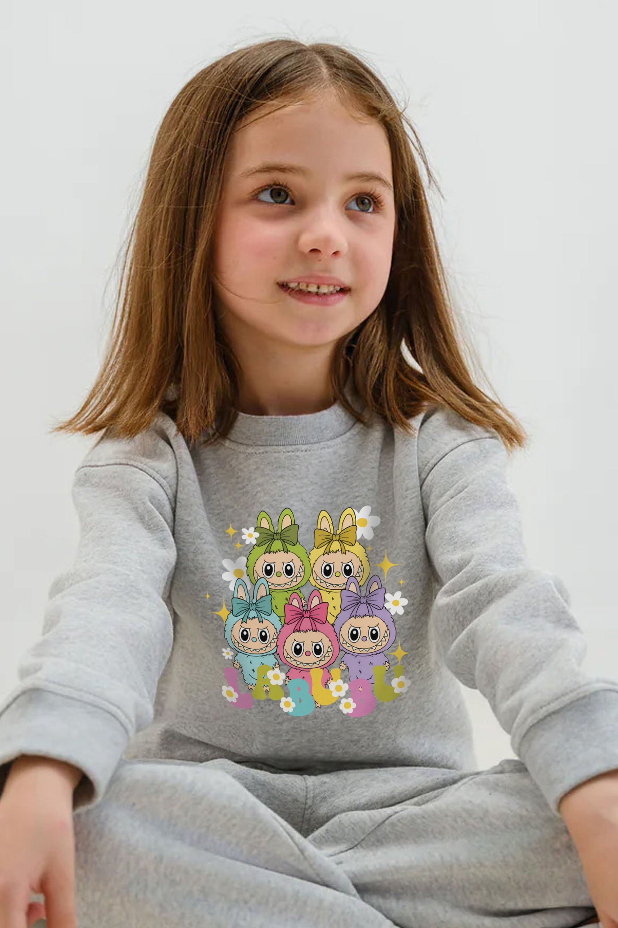 Kids Premium Labubu Daisy Squad Printed Sweatshirt (Pack of 5)