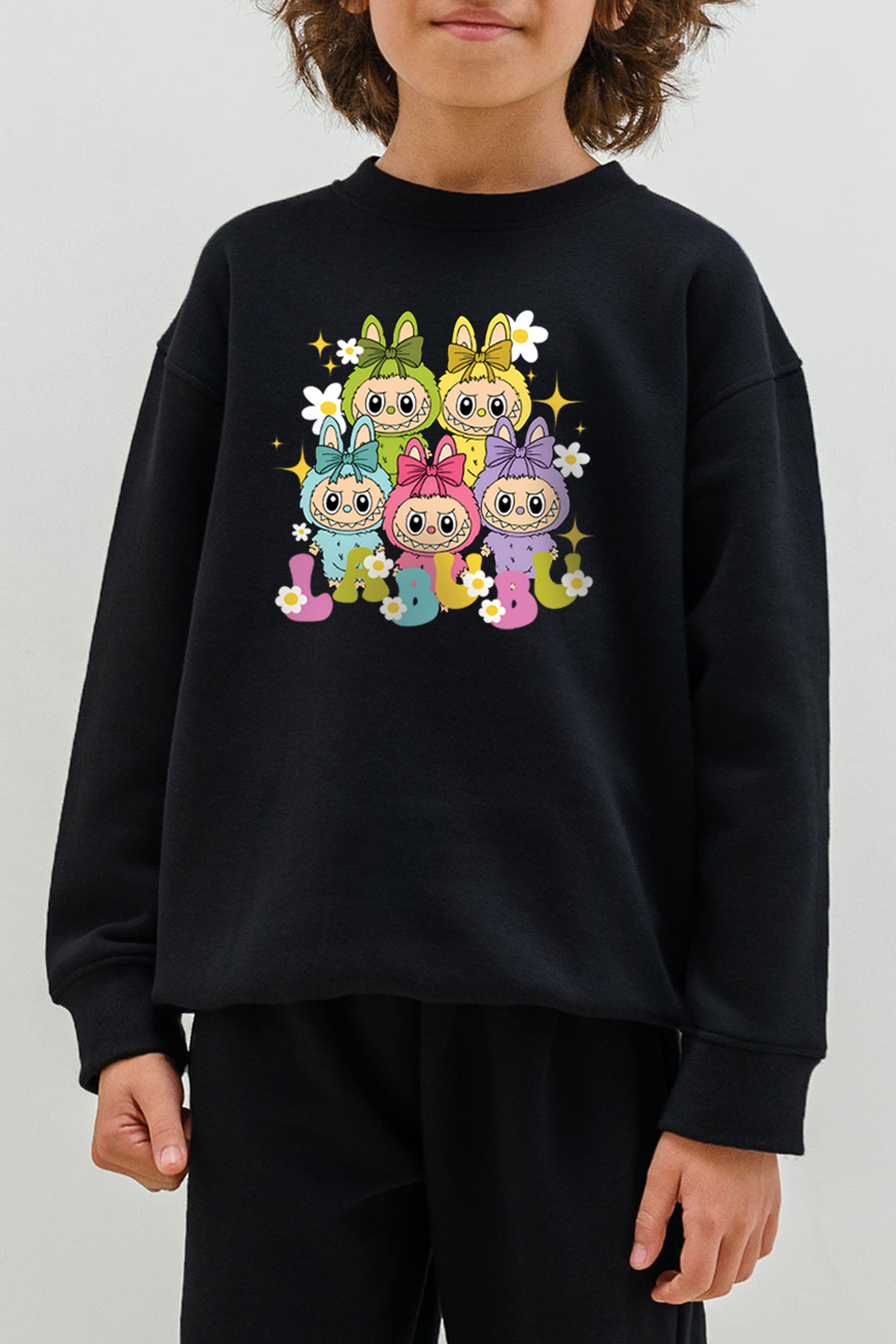 Kids Premium Labubu Daisy Squad Printed Sweatshirt (Pack of 5)