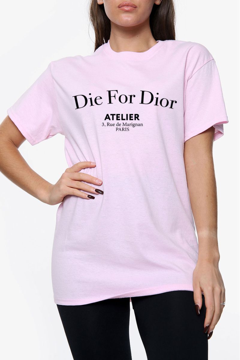 Die For Dior Slogan Oversized T-Shirt (Pack of 6)