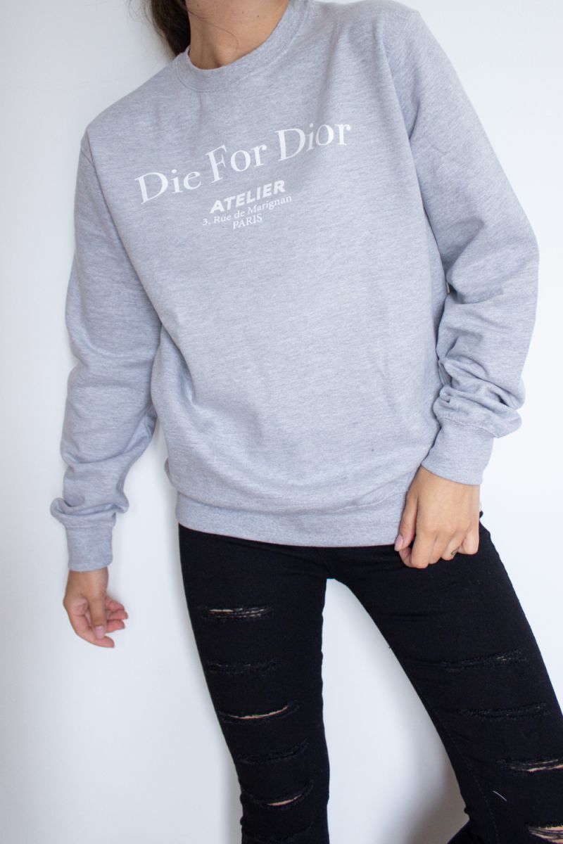 Die For Dior Slogan Oversized Sweatshirt (Pack of 6)