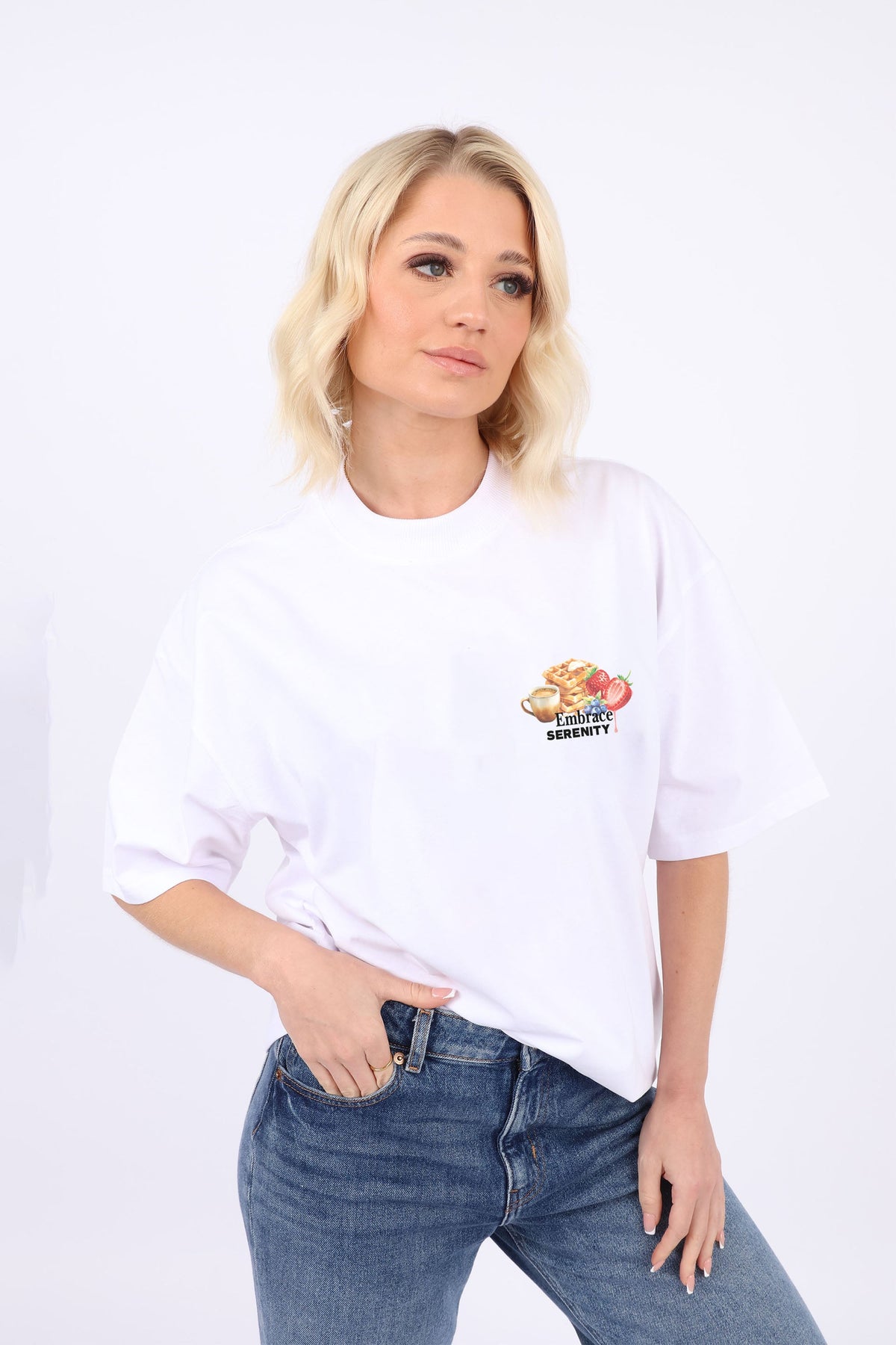 220GSM Oversized T-Shirt In Embrace Serenity Print