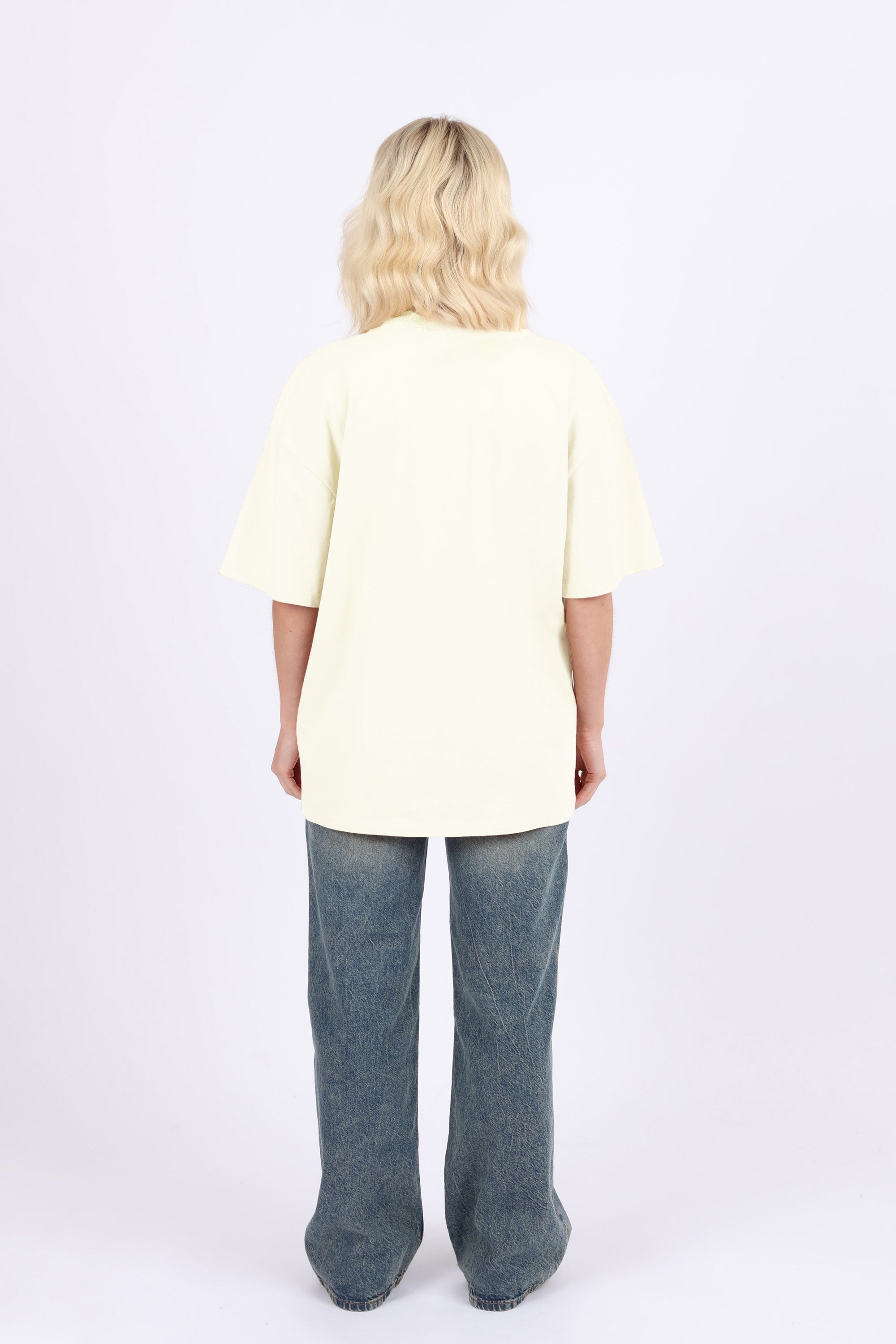 220GSM Oversized T-Shirt In Limone Fresco Lemons Print (Custom Pack)