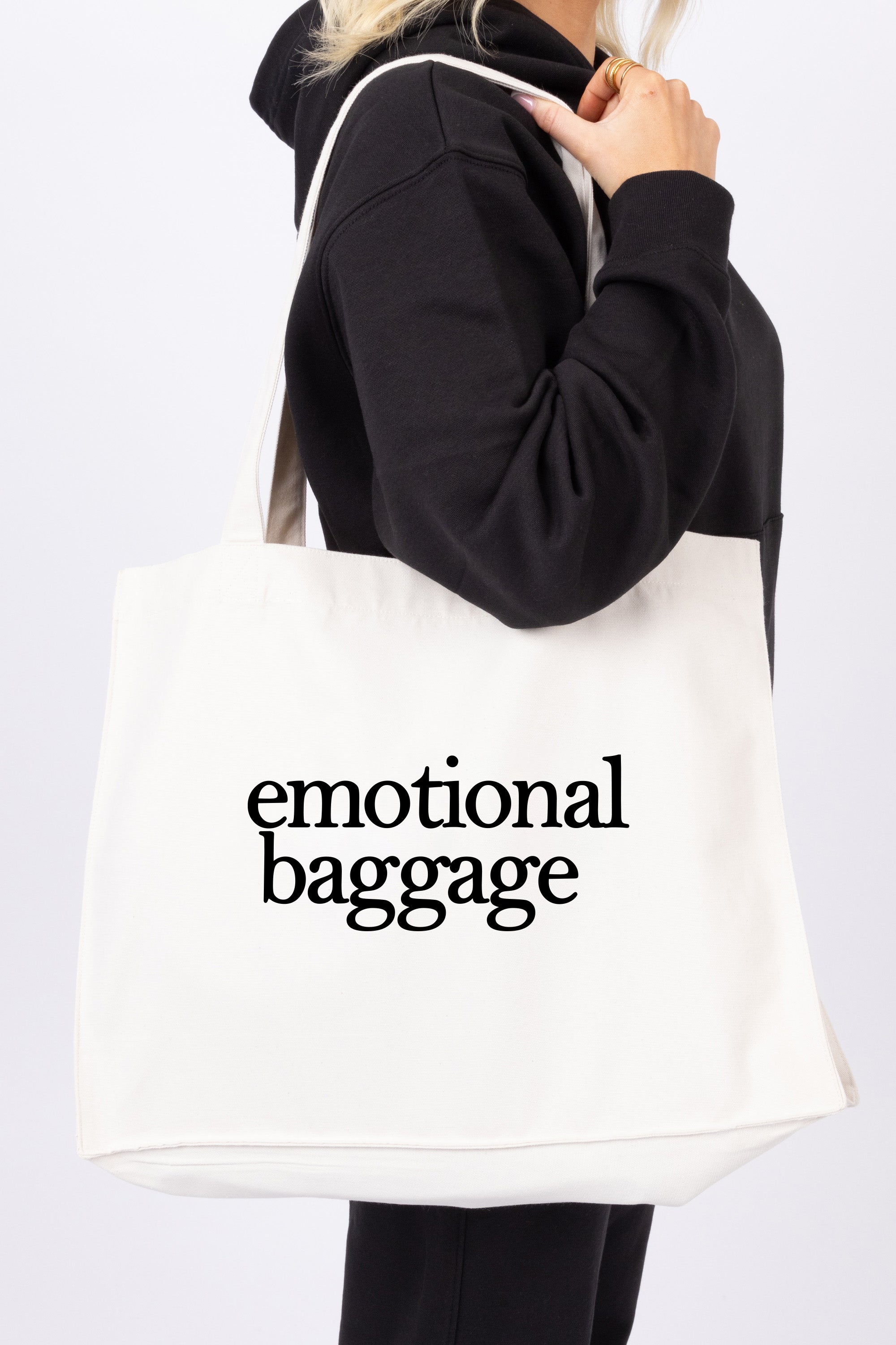 Emotional Baggage Printed Woven Shopping Tote Bag