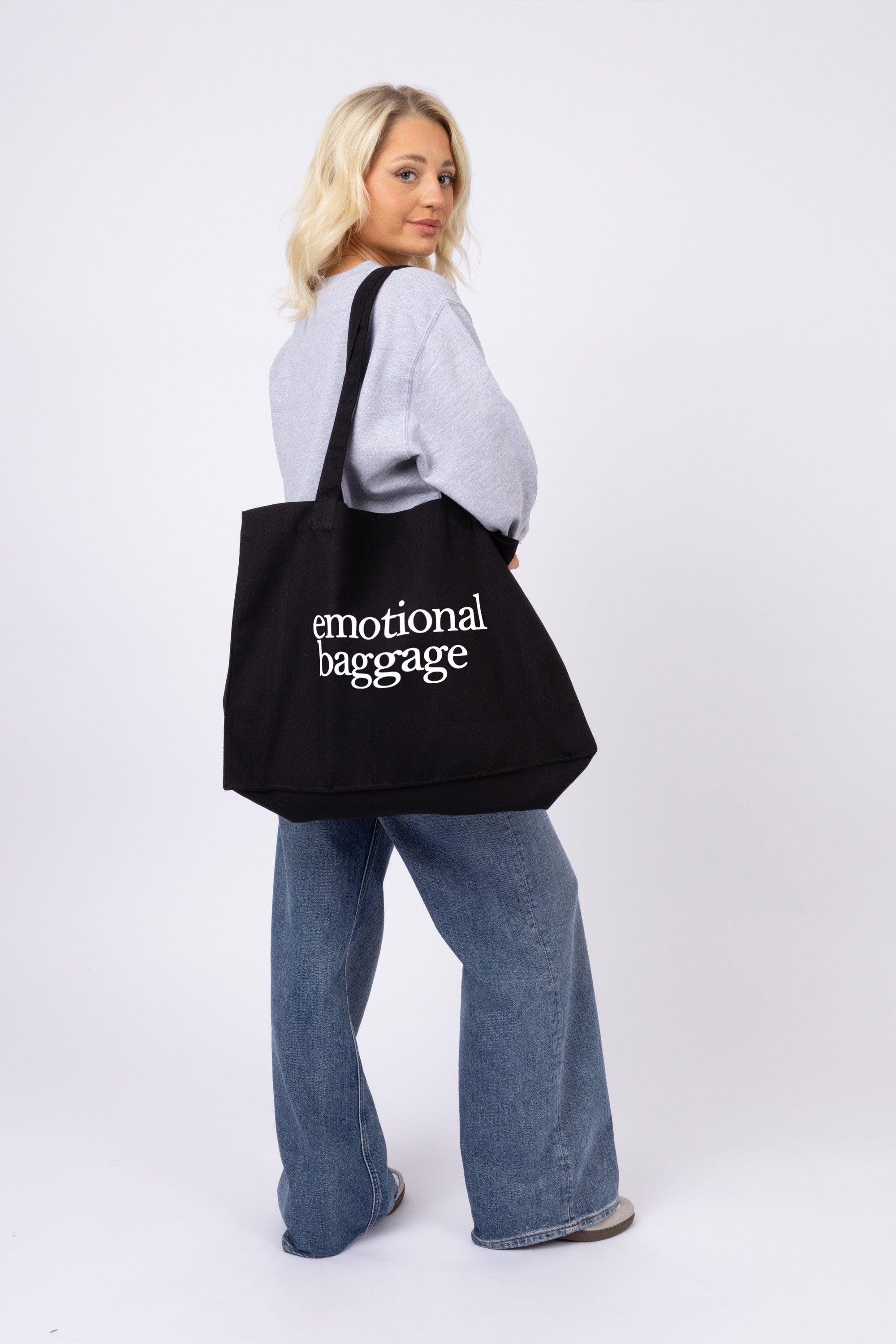 Emotional Baggage Printed Woven Shopping Tote Bag