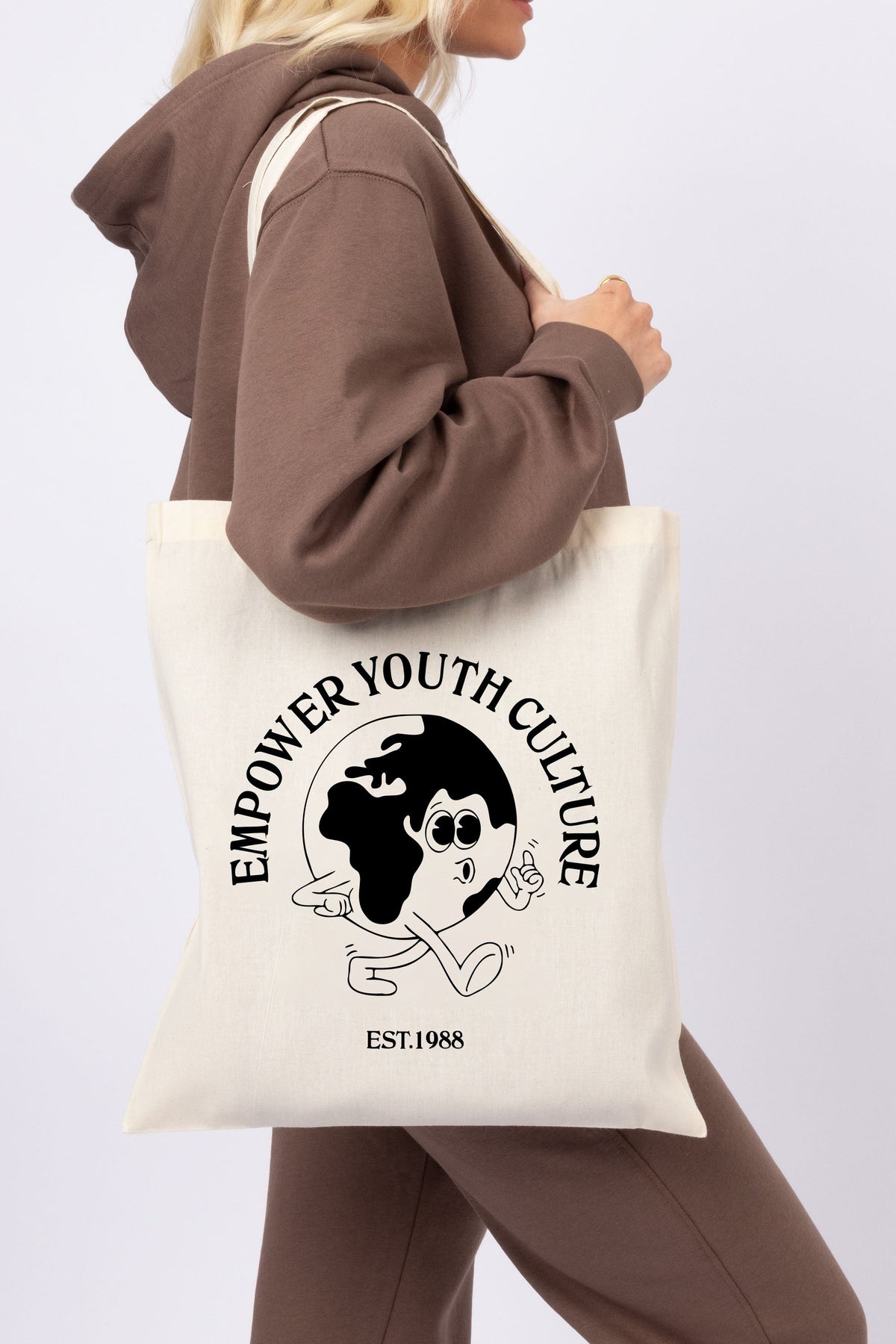 Empower Youth Culture Printed Cotton Long Handle Canvas Bag