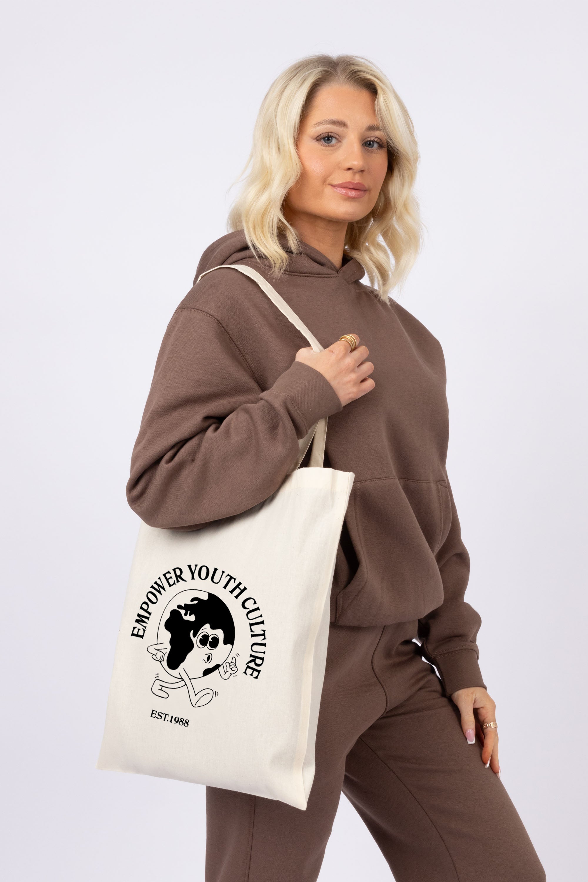 Empower Youth Culture Printed Cotton Long Handle Canvas Bag