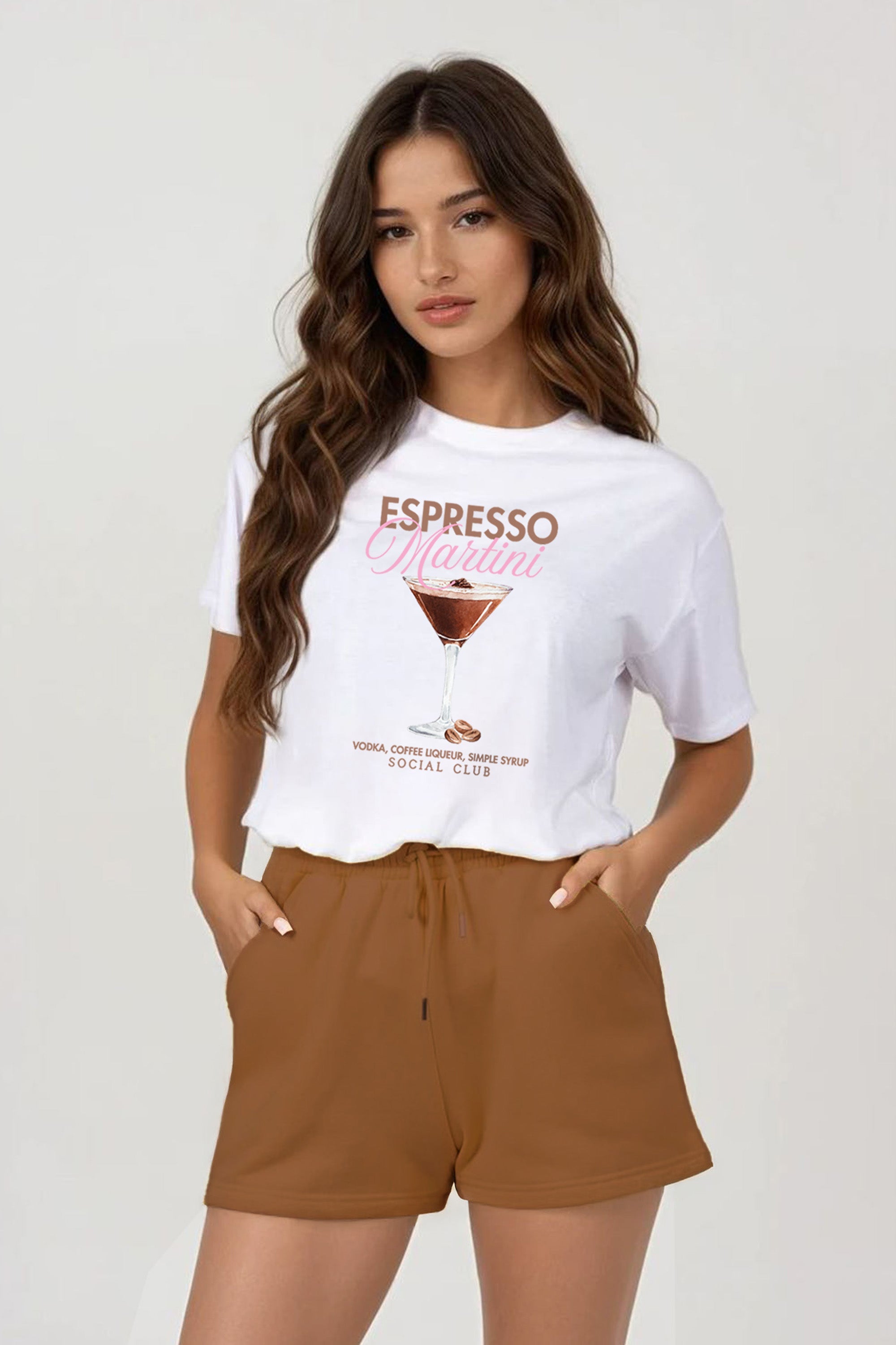 Regular Fit T-Shirt LSF Short Sets In Espresso Martini Print (Pack of 4 sets)
