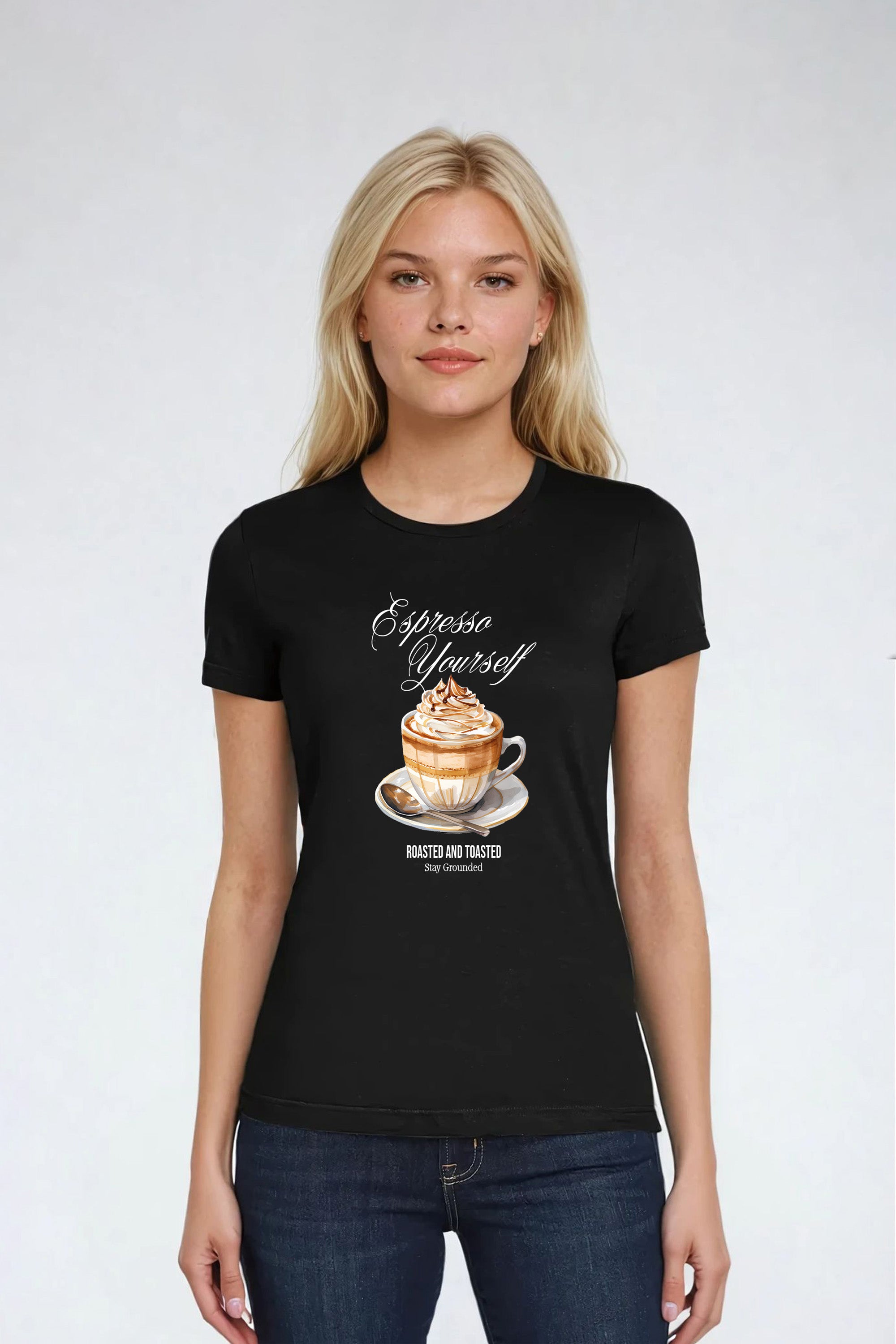 Espresso Yourself Coffee Fitted Printed T-Shirt (Custom Pack)