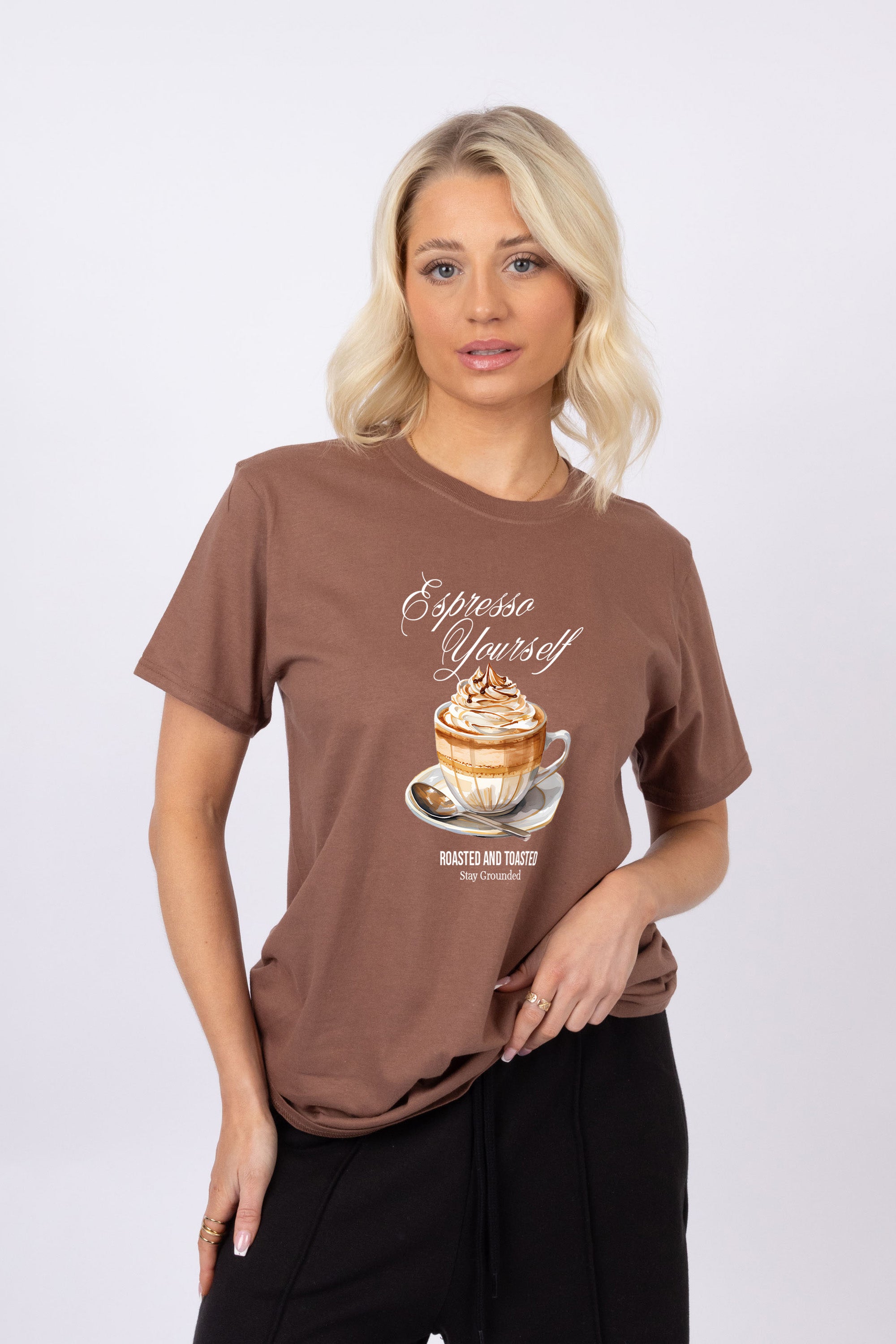 Espresso Yourself Coffee Cup Printed T-Shirt (Custom Pack)