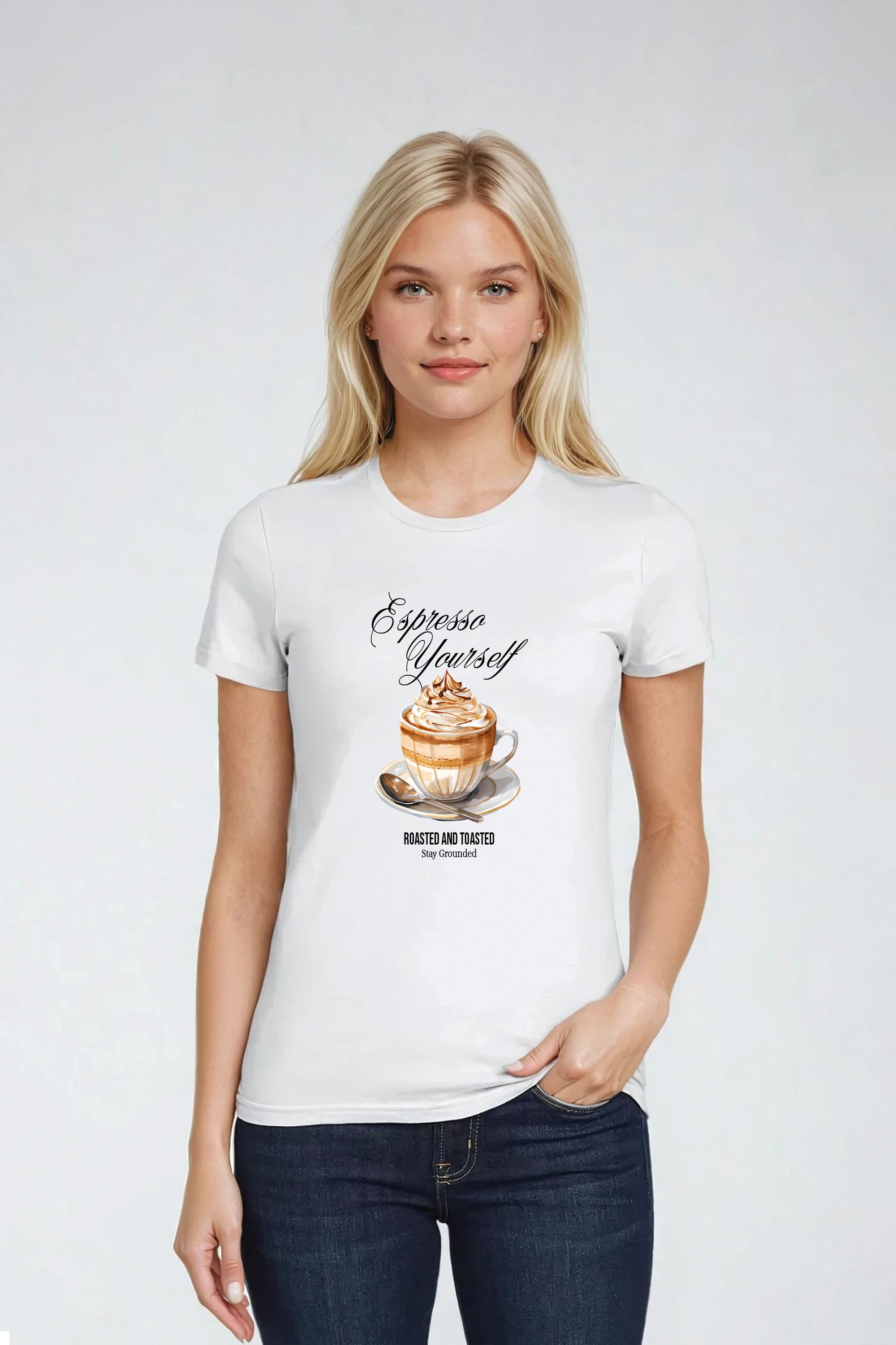 Espresso Yourself Coffee Fitted Printed T-Shirt (Custom Pack)