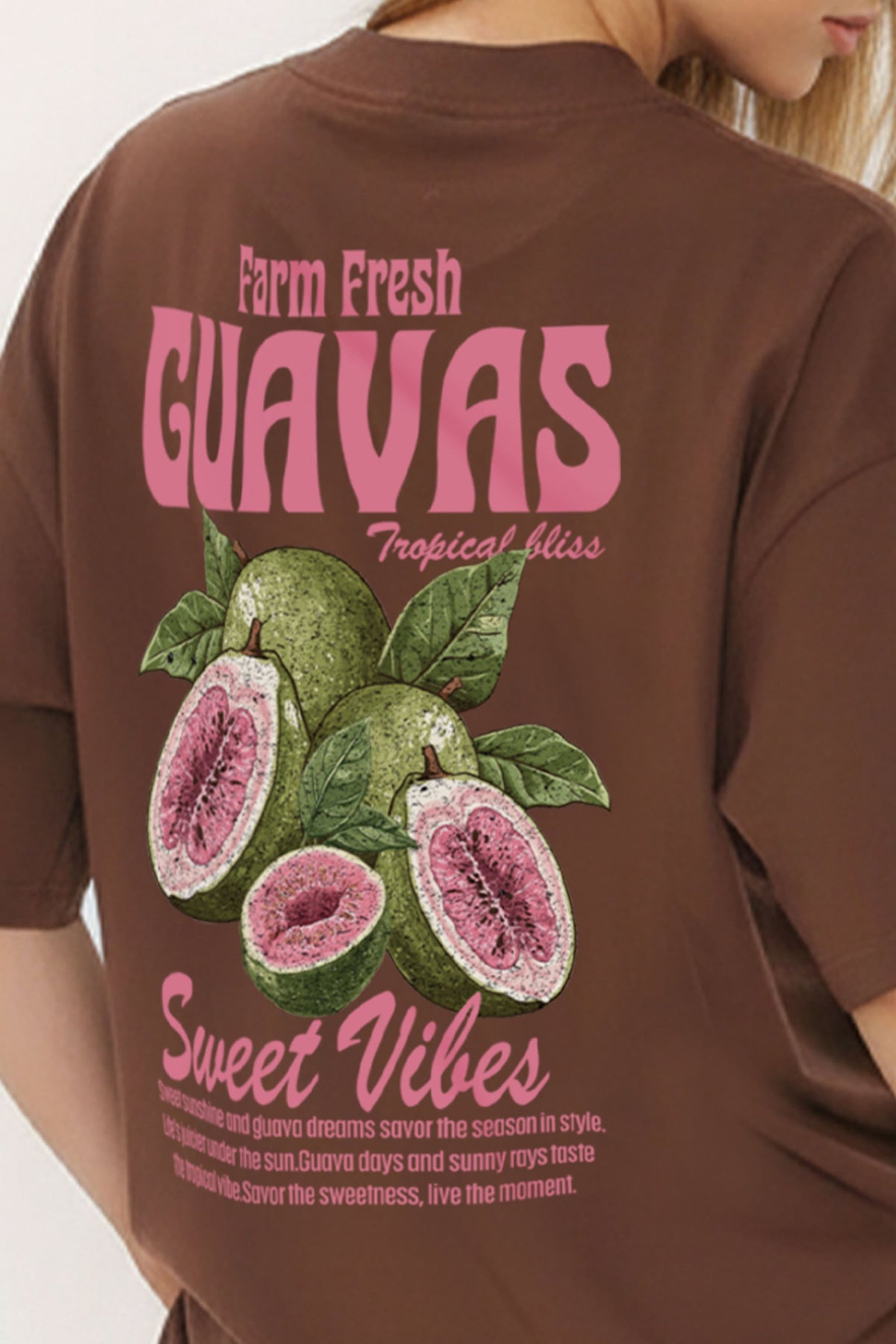 Oversized T-Shirt In Farm Fresh Guavas Print