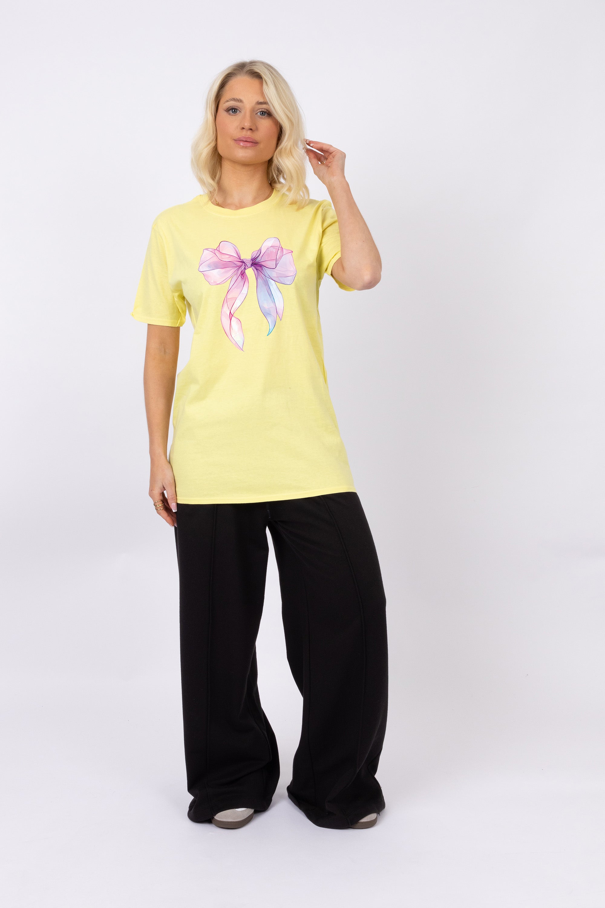 Multi Color Translucent Bow Printed T-Shirt