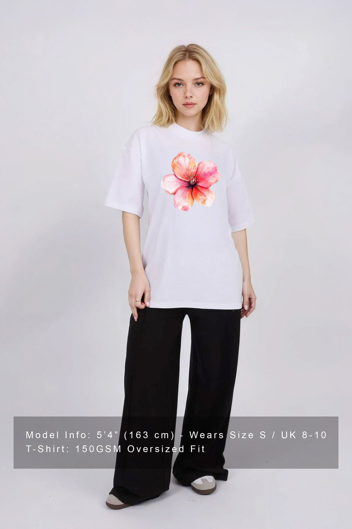 150GSM Oversized T-Shirts in Flower Print
