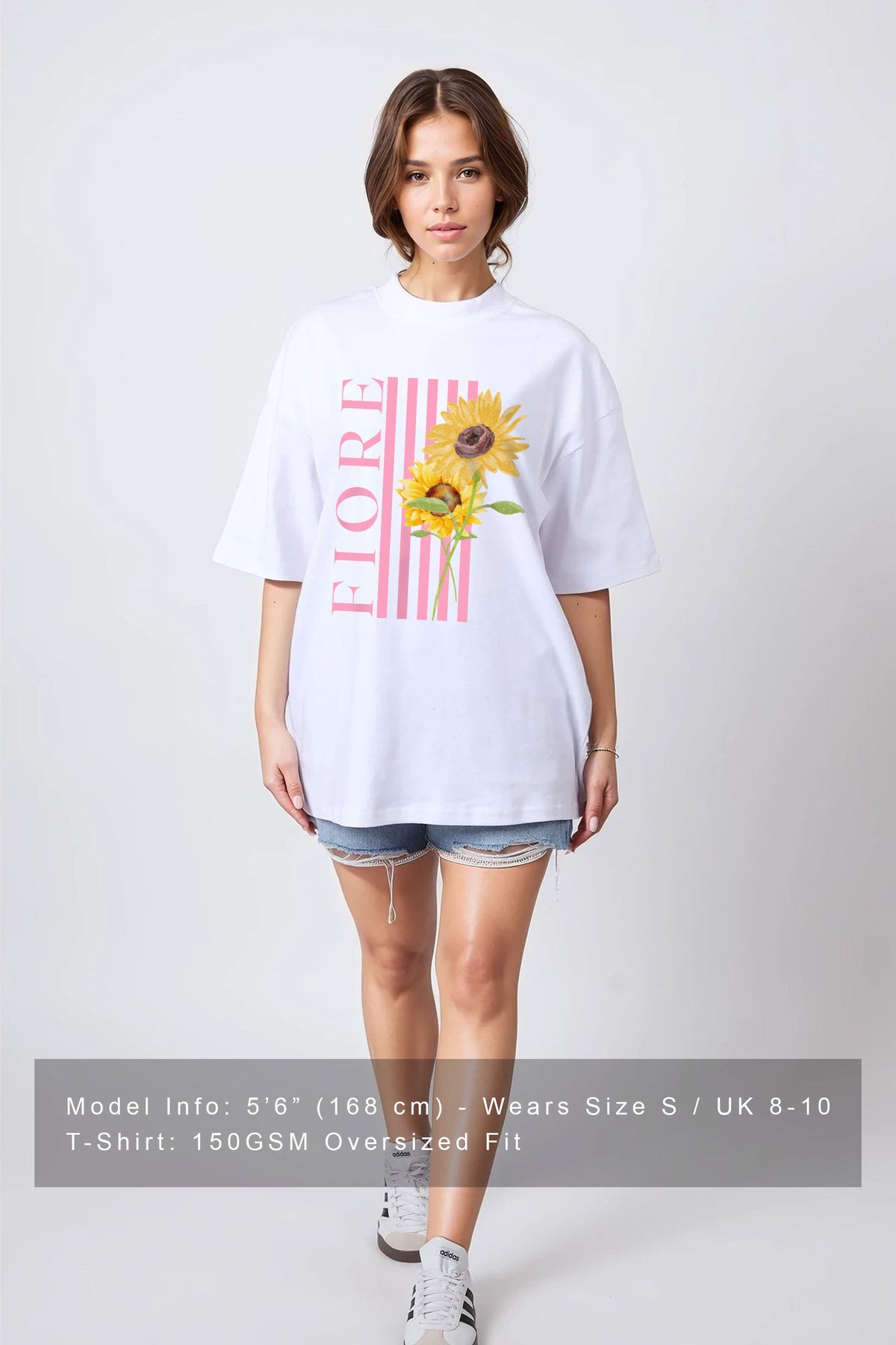 150GSM Oversized T-Shirt in Fiore Sunflower Print