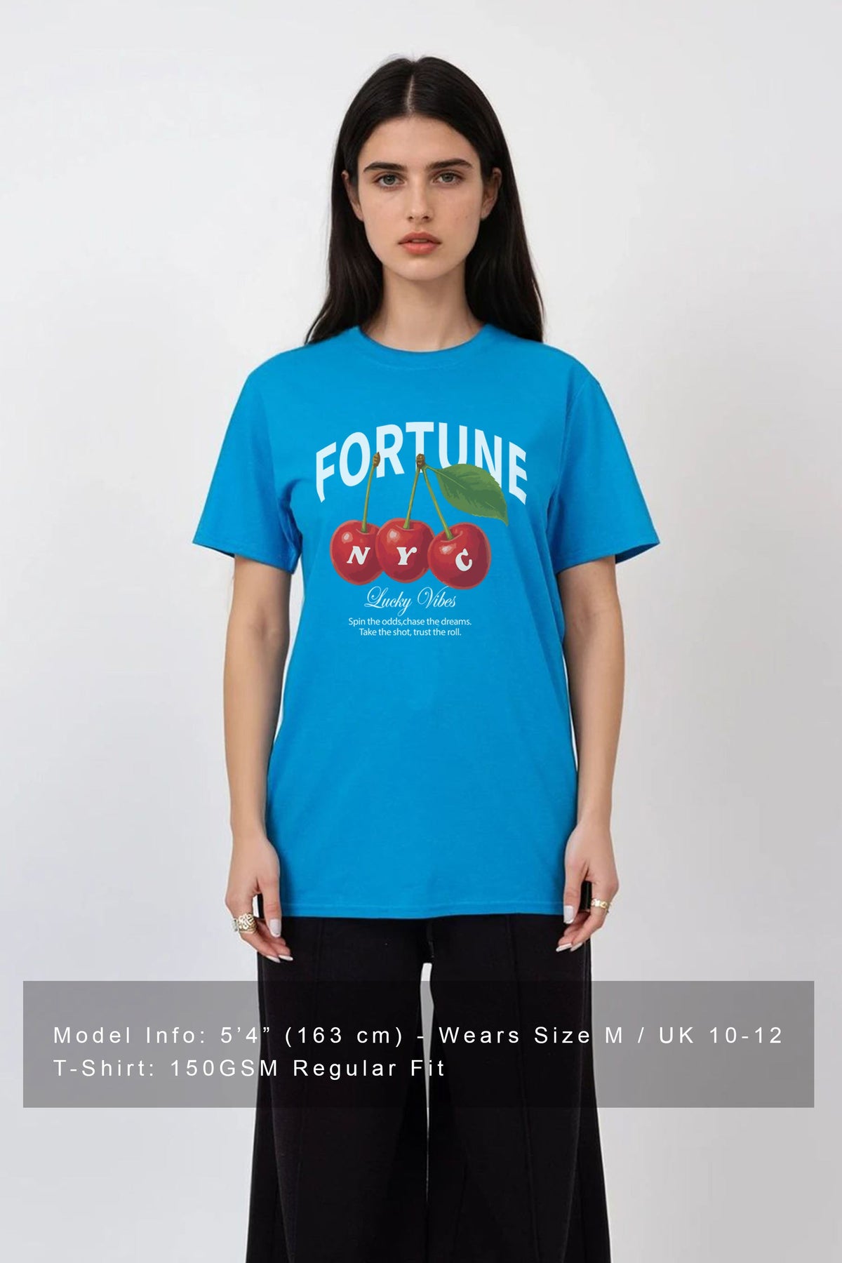 Regular Fit T-shirt in Stay Fortune Cherry Print