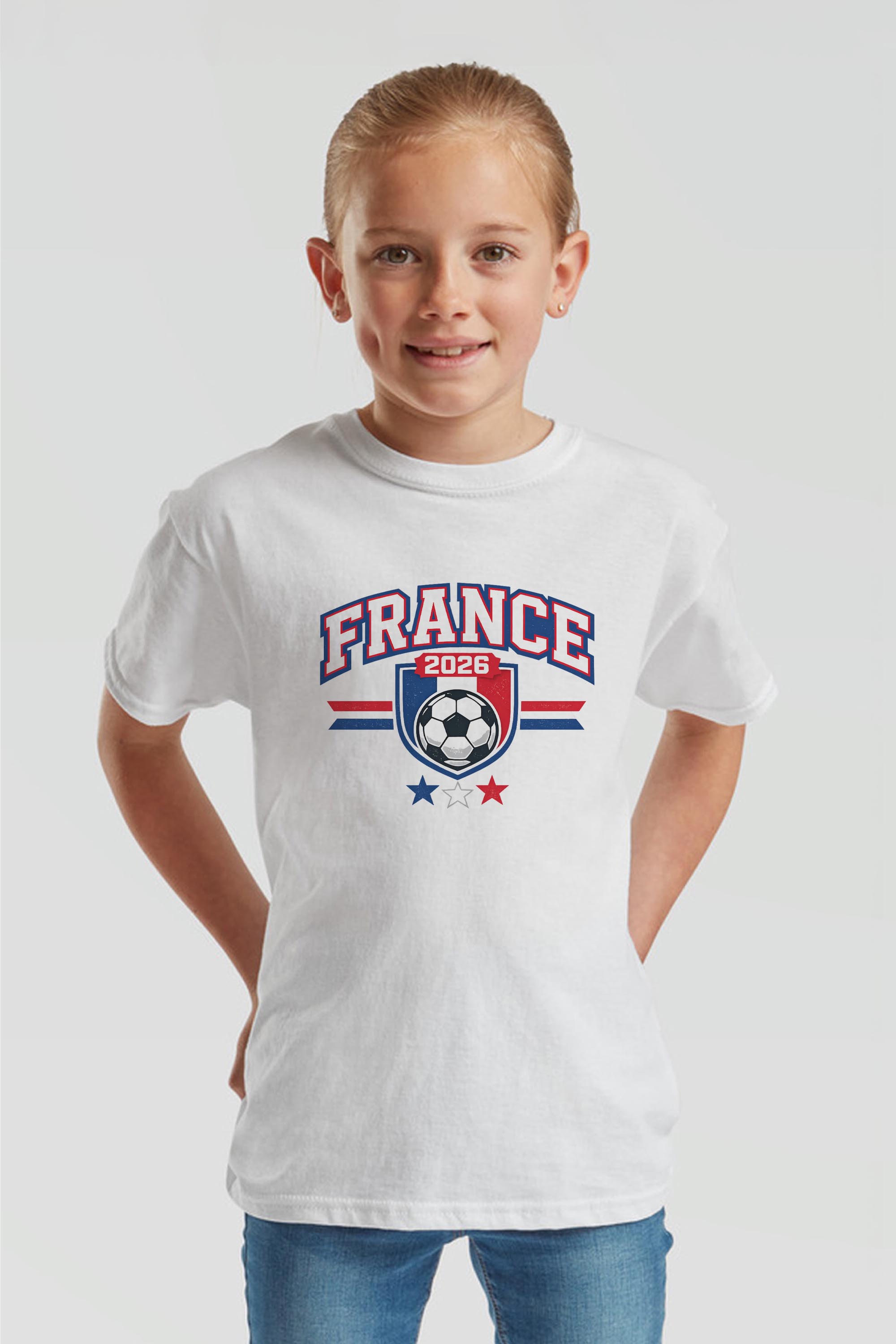 Kids France Football Printed T-Shirt