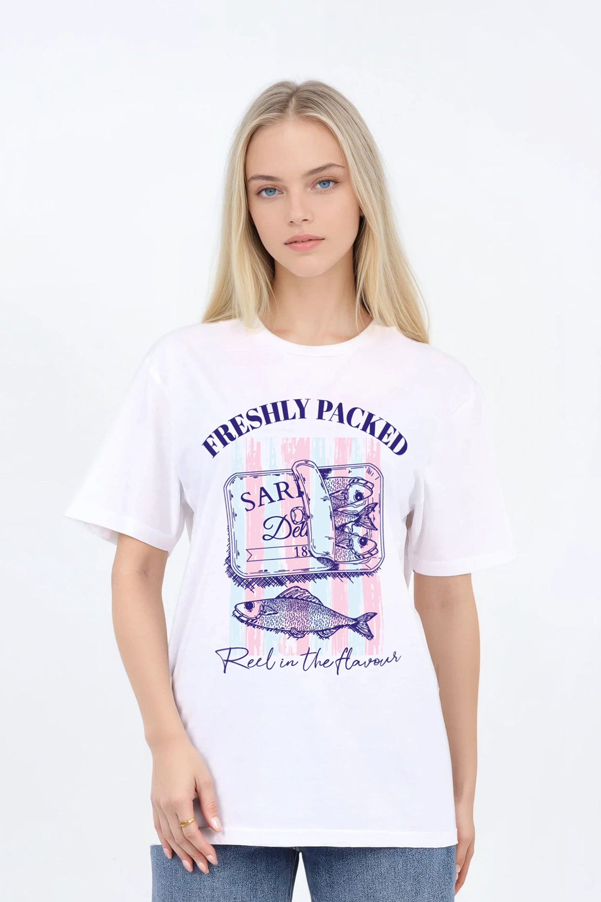 Freshly Packed Seafood Printed T-Shirt