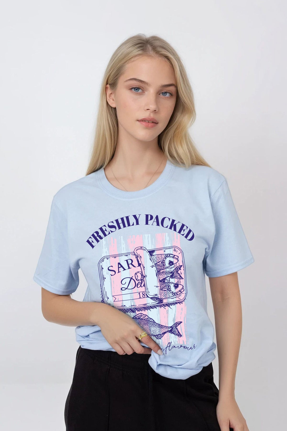 Freshly Packed Seafood Printed T-Shirt