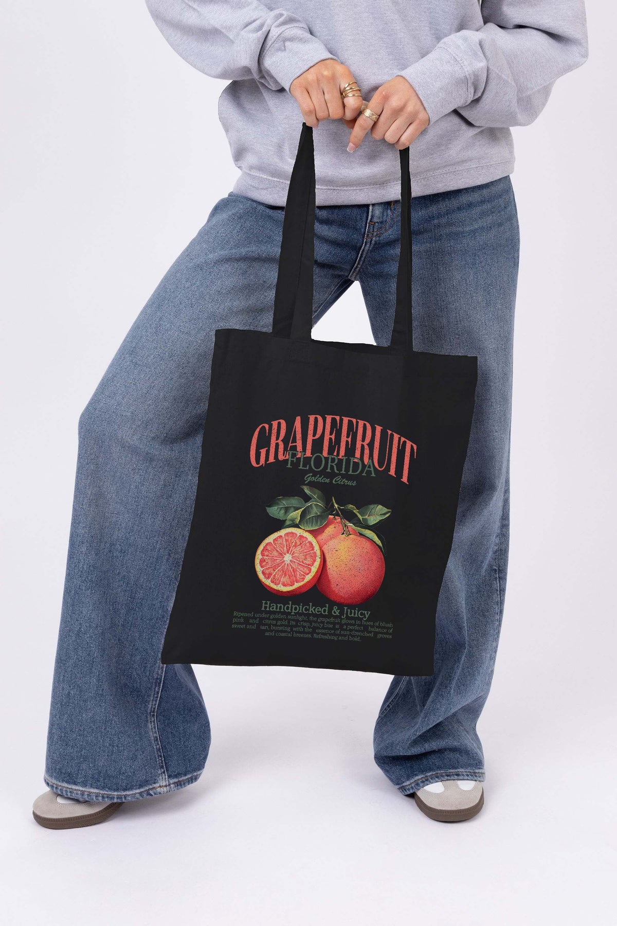 Grapefruit Printed Cotton Tote Bag