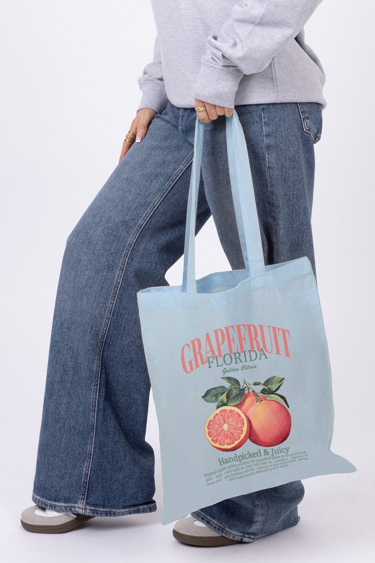Grapefruit Printed Cotton Tote Bag