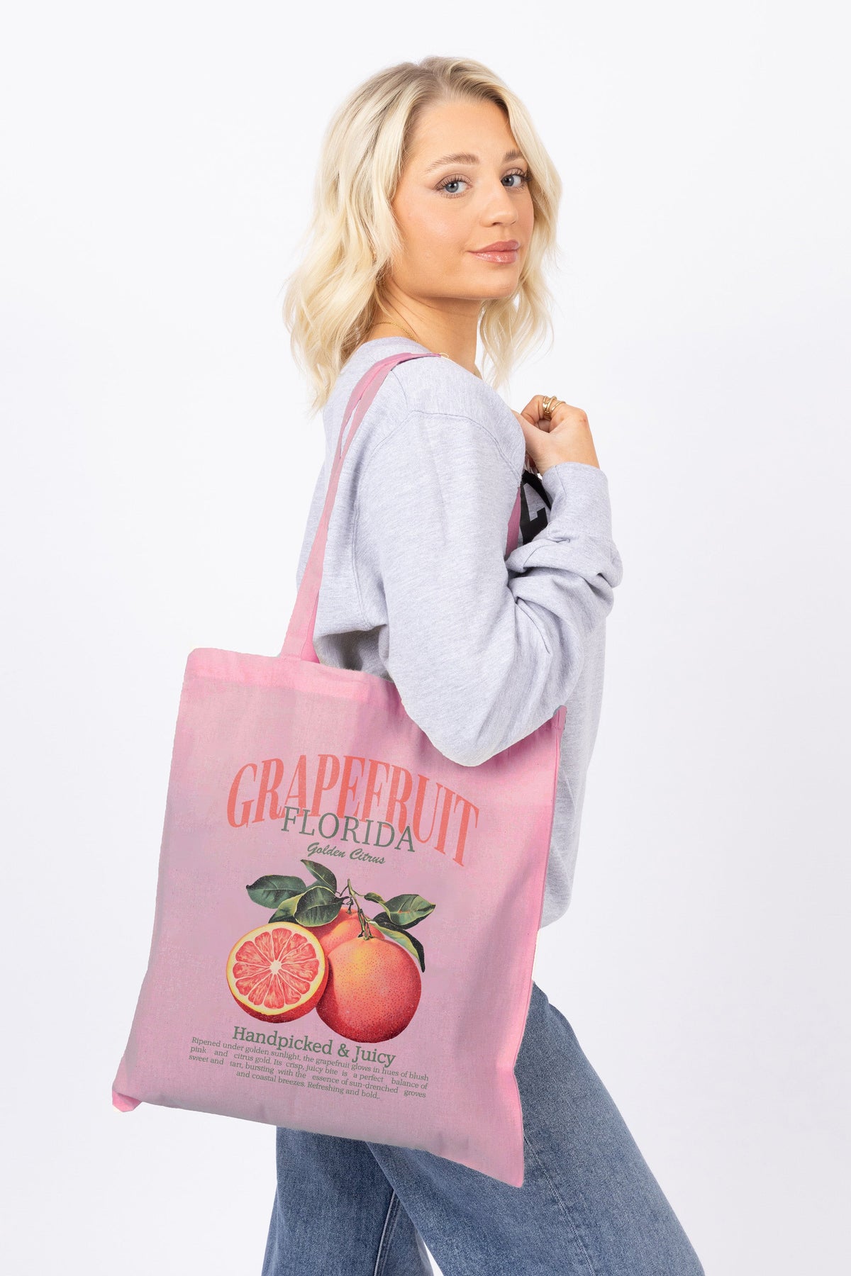Grapefruit Printed Cotton Tote Bag