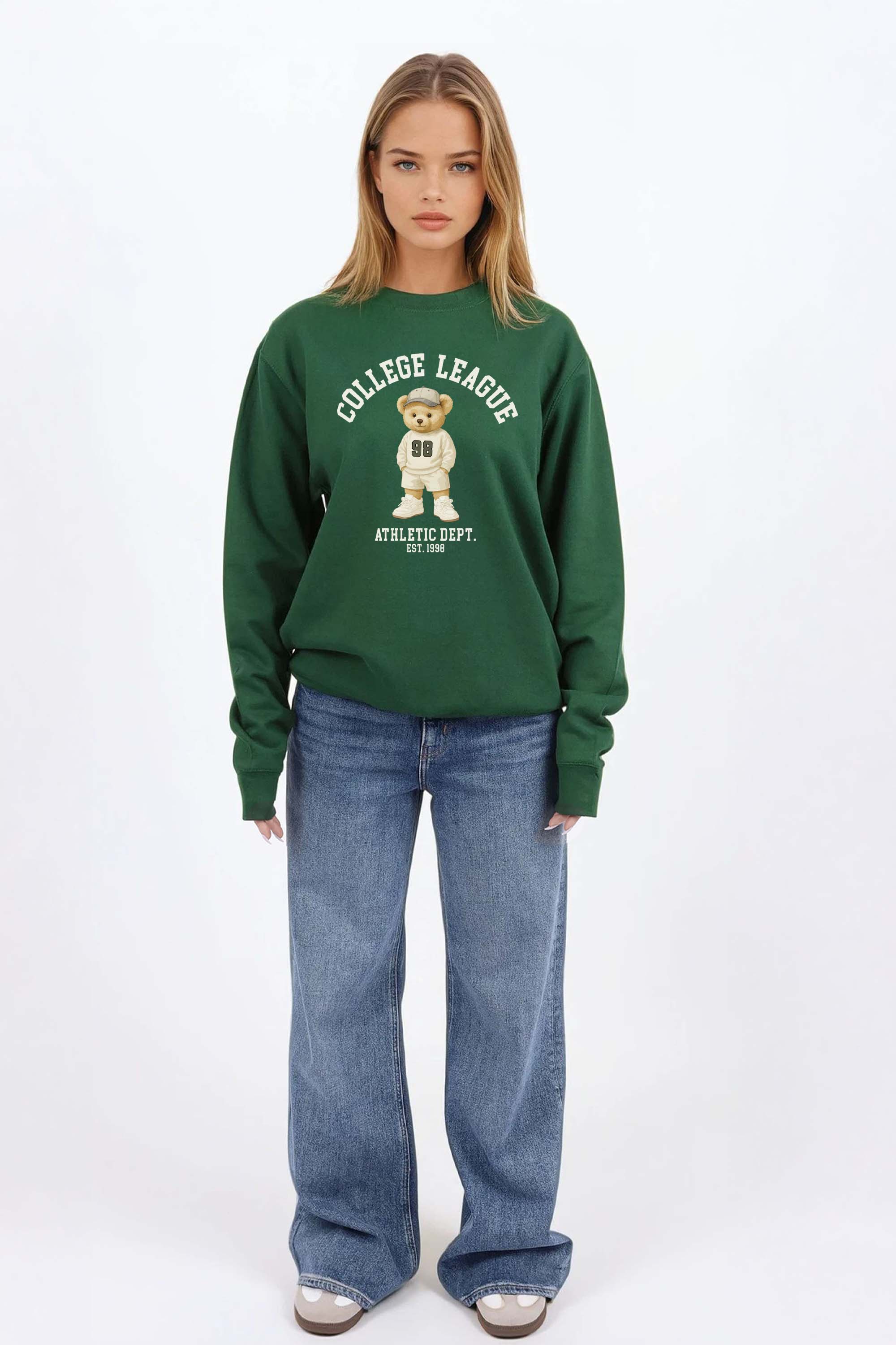 College League Teddy Athletic Printed Sweatshirt
