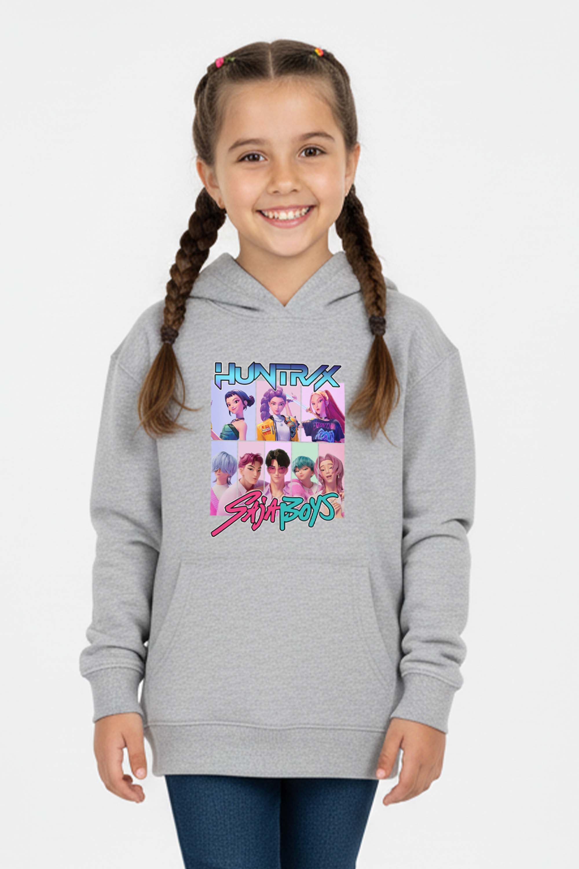 Kids K-Pop Anime Band Graphic Printed Hoodie