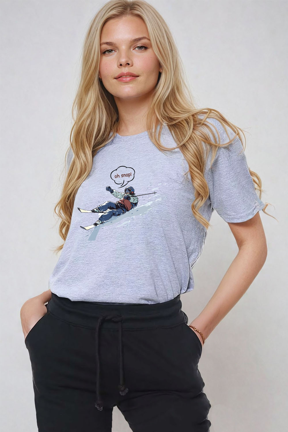 Oh Snap Ski Fun Printed T-Shirt