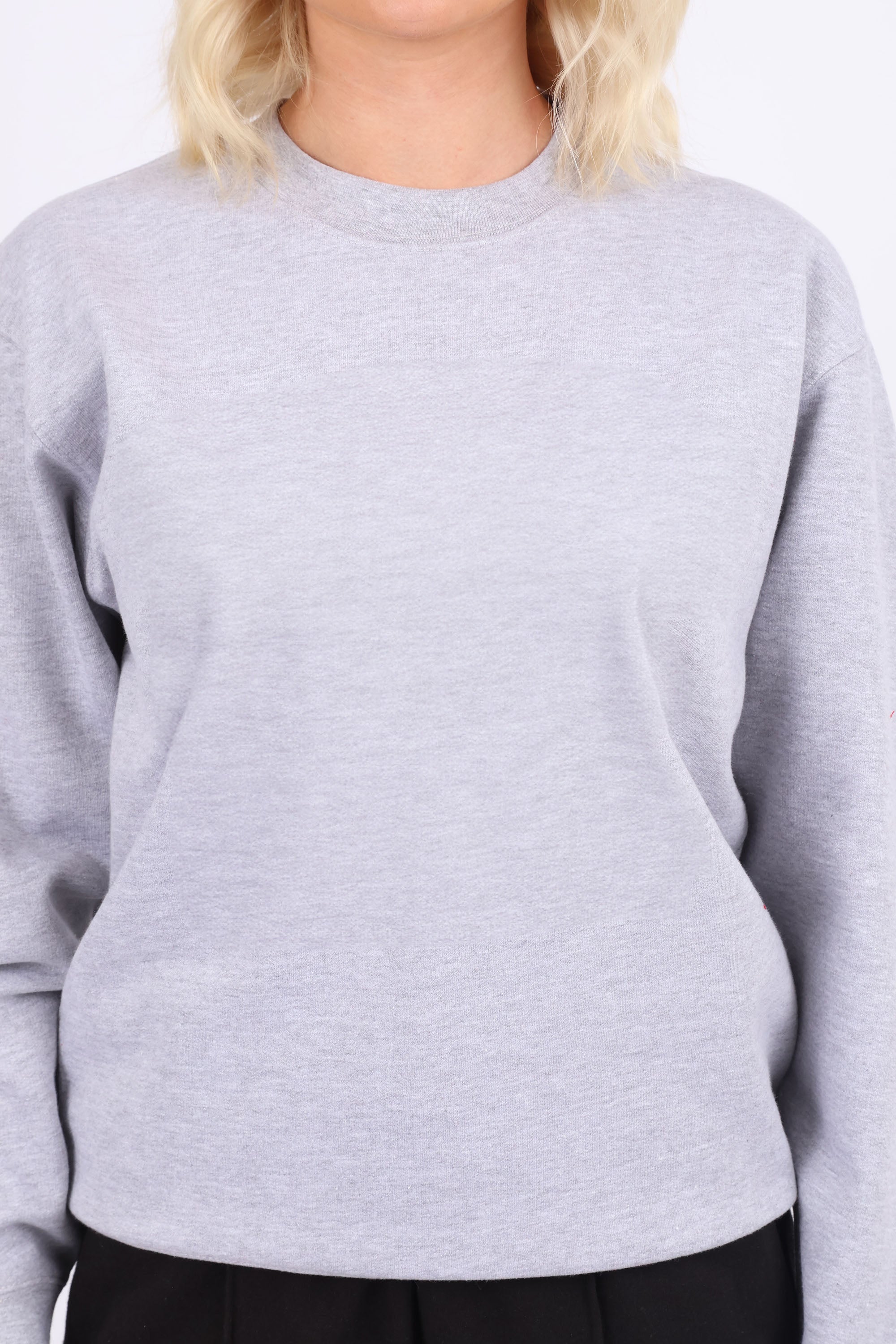 Basic Crew Neck Plain Sweatshirt
