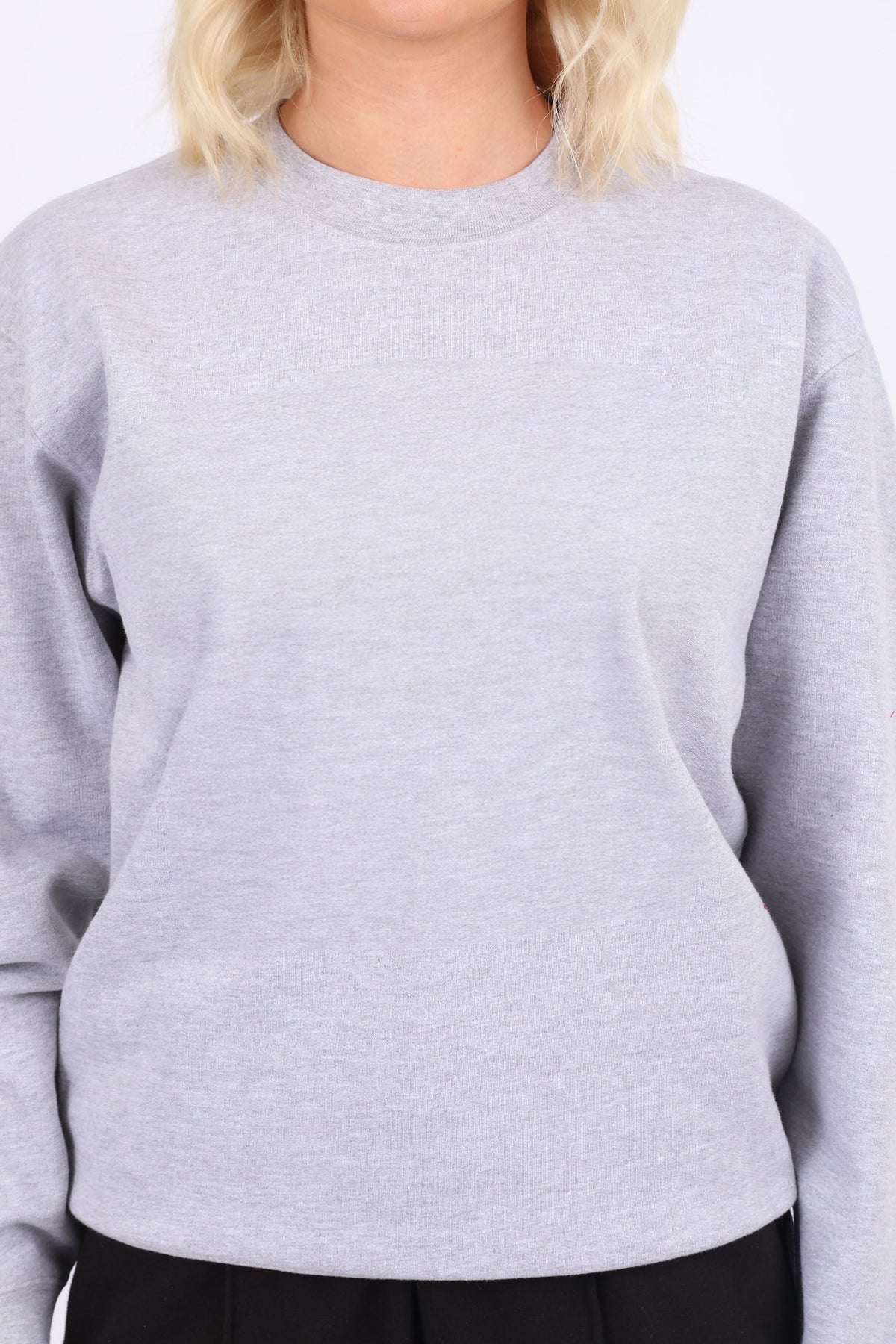 Basic Crew Neck Plain Sweatshirt