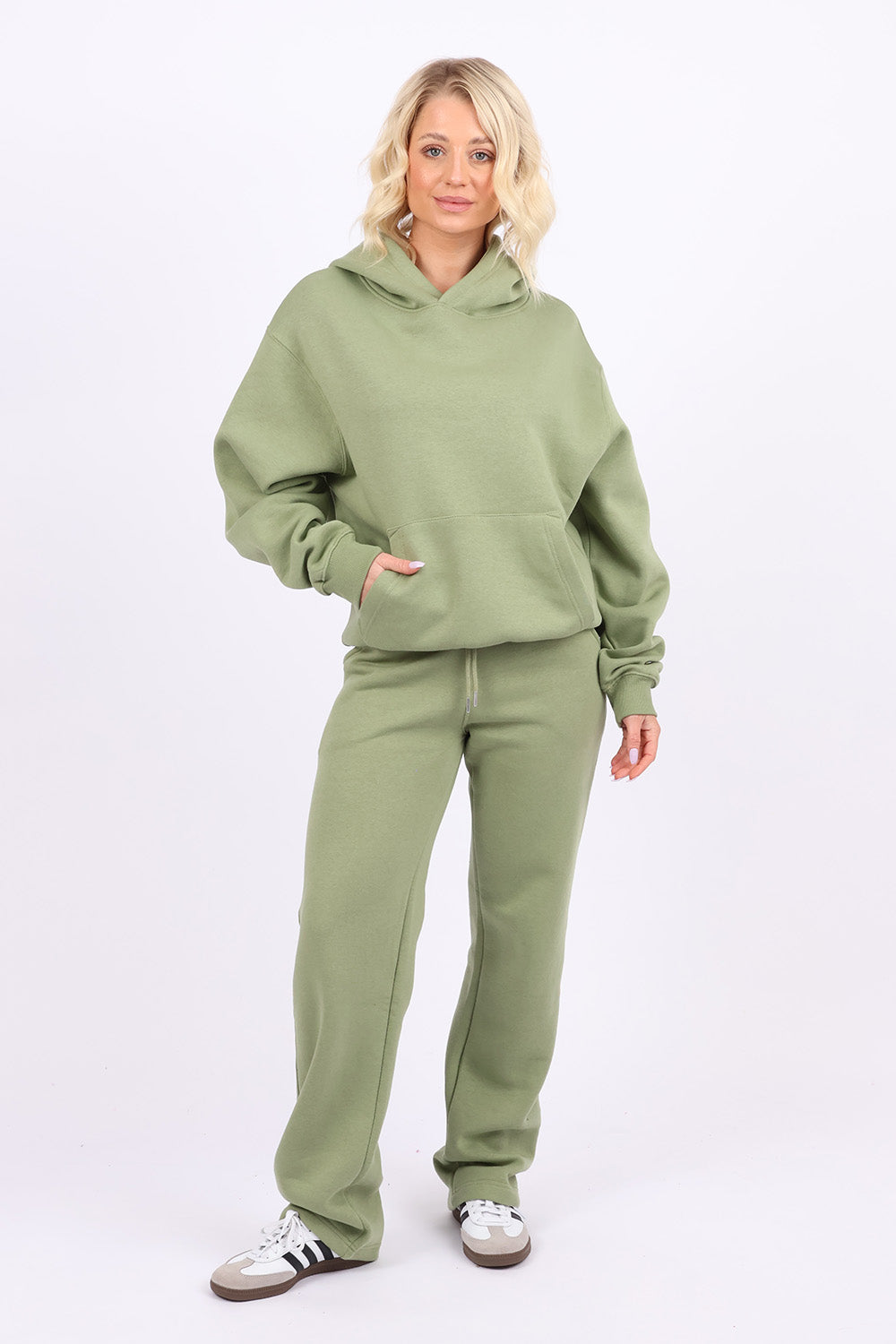 Unisex Sage Green LSF Fleece Hoodie & Straight Leg Jogger Set (Pack of 4 Sets)