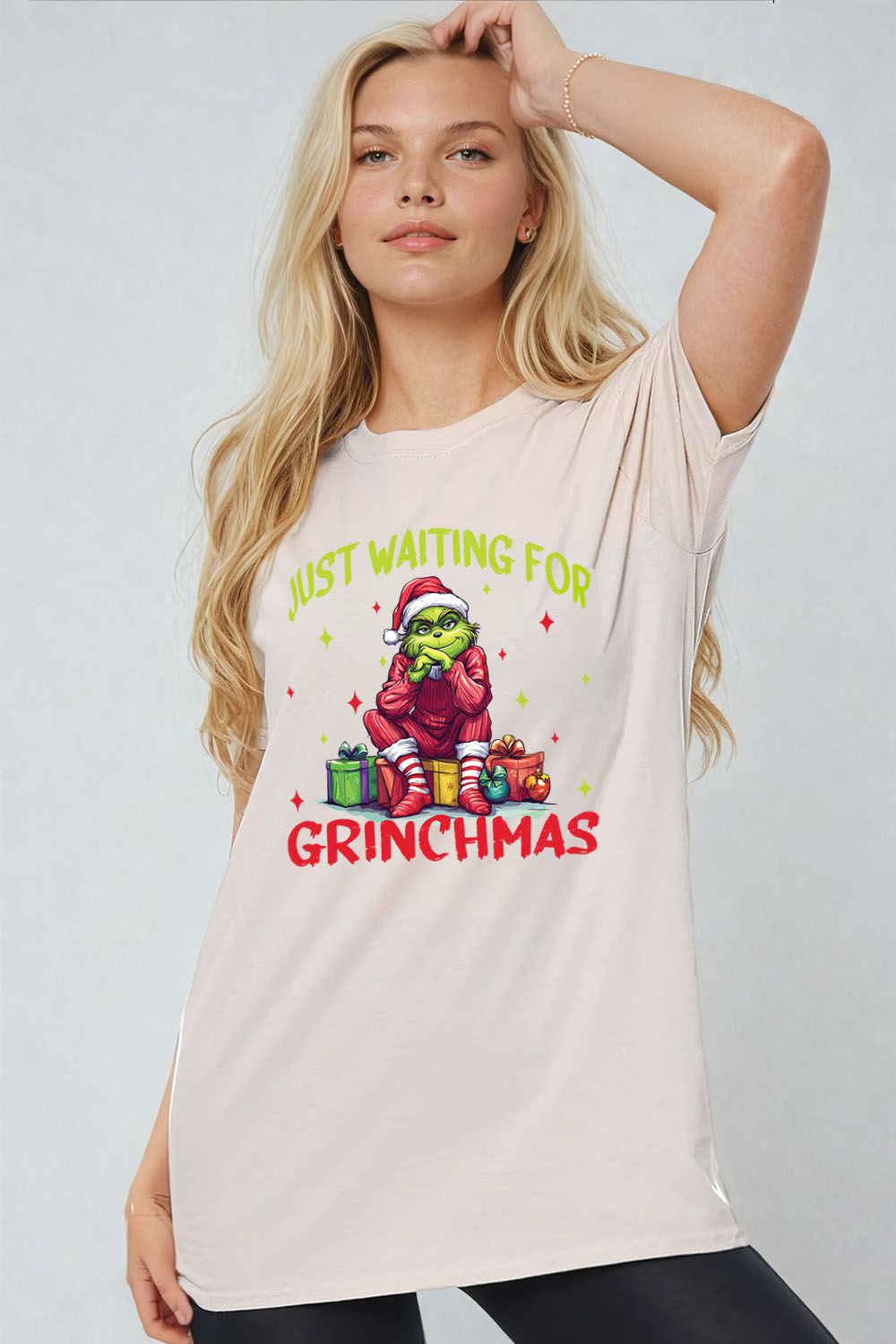 Just Waiting for the Christmas Printed T-Shirt