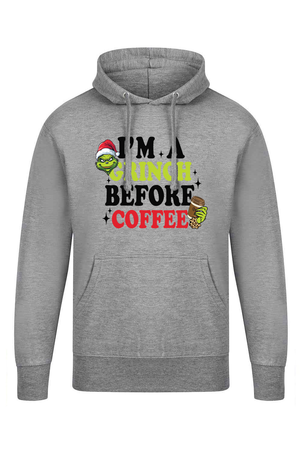 Grinch Before Coffee Printed Hoodie |Christmas Jumper (Pack of 6)
