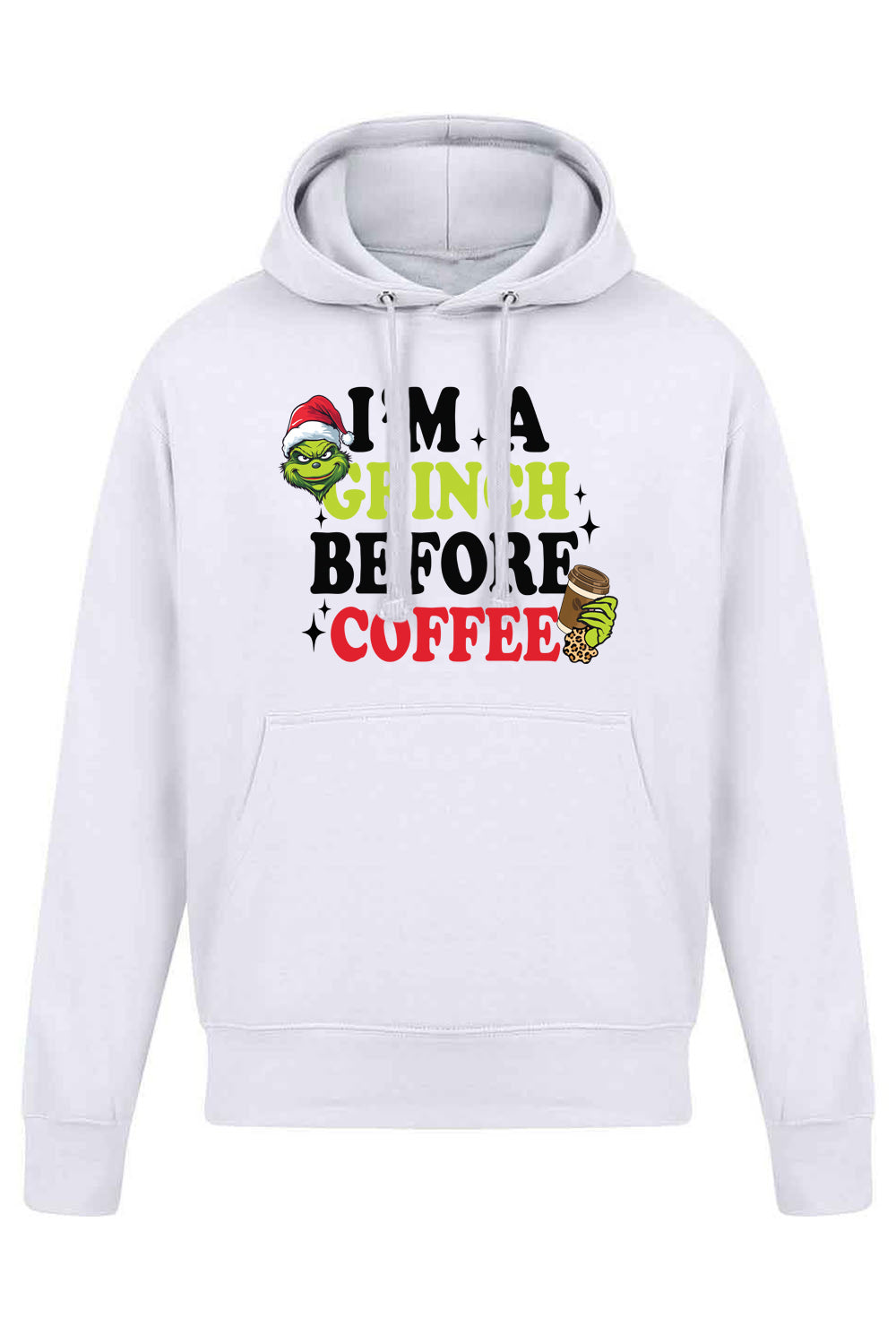 Grinch Before Coffee Printed Hoodie |Christmas Jumper (Pack of 6)