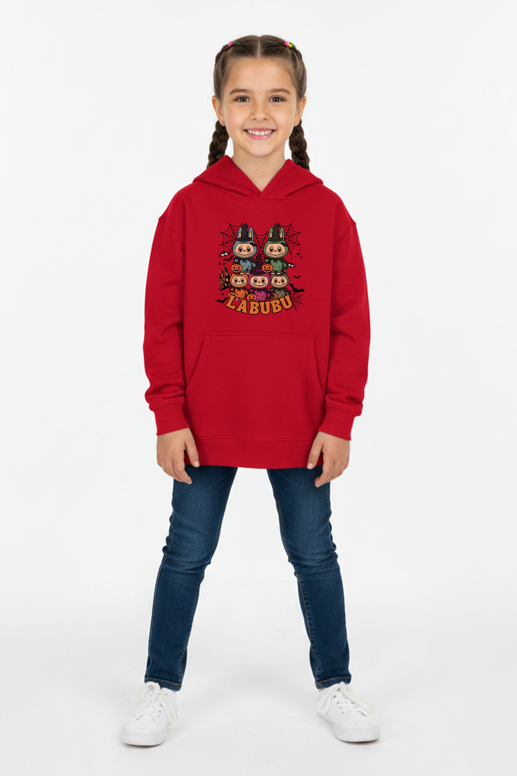 Kids Halloween Labubu Printed Hoodie
