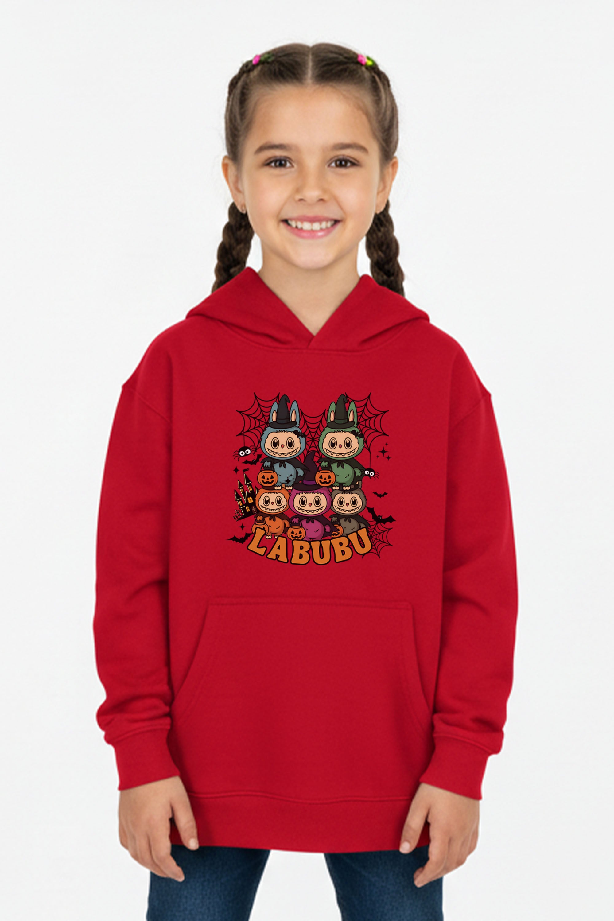 Kids Halloween Labubu Printed Hoodie