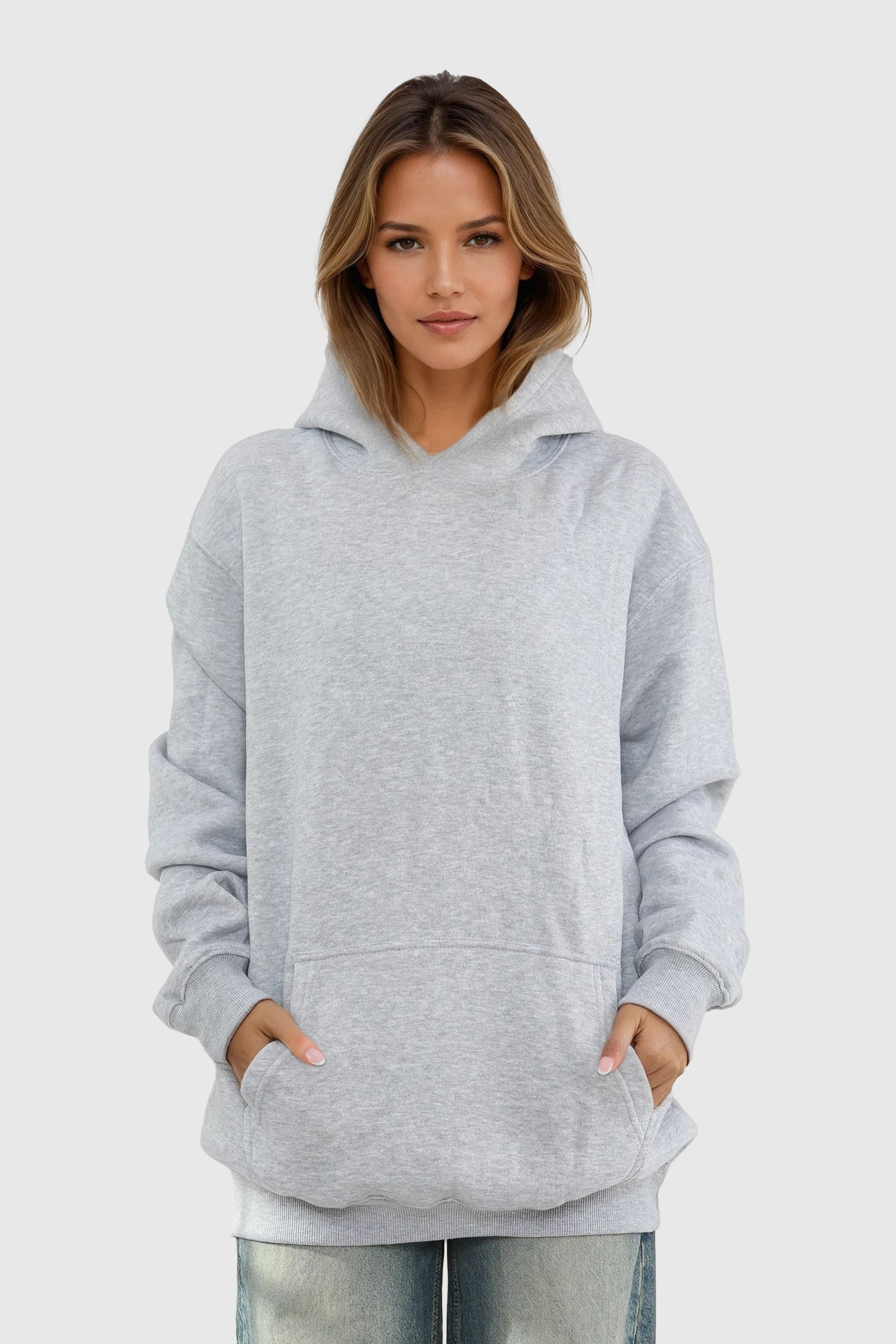 Unisex 280GSM Ringspun Blended Plain Hoodie