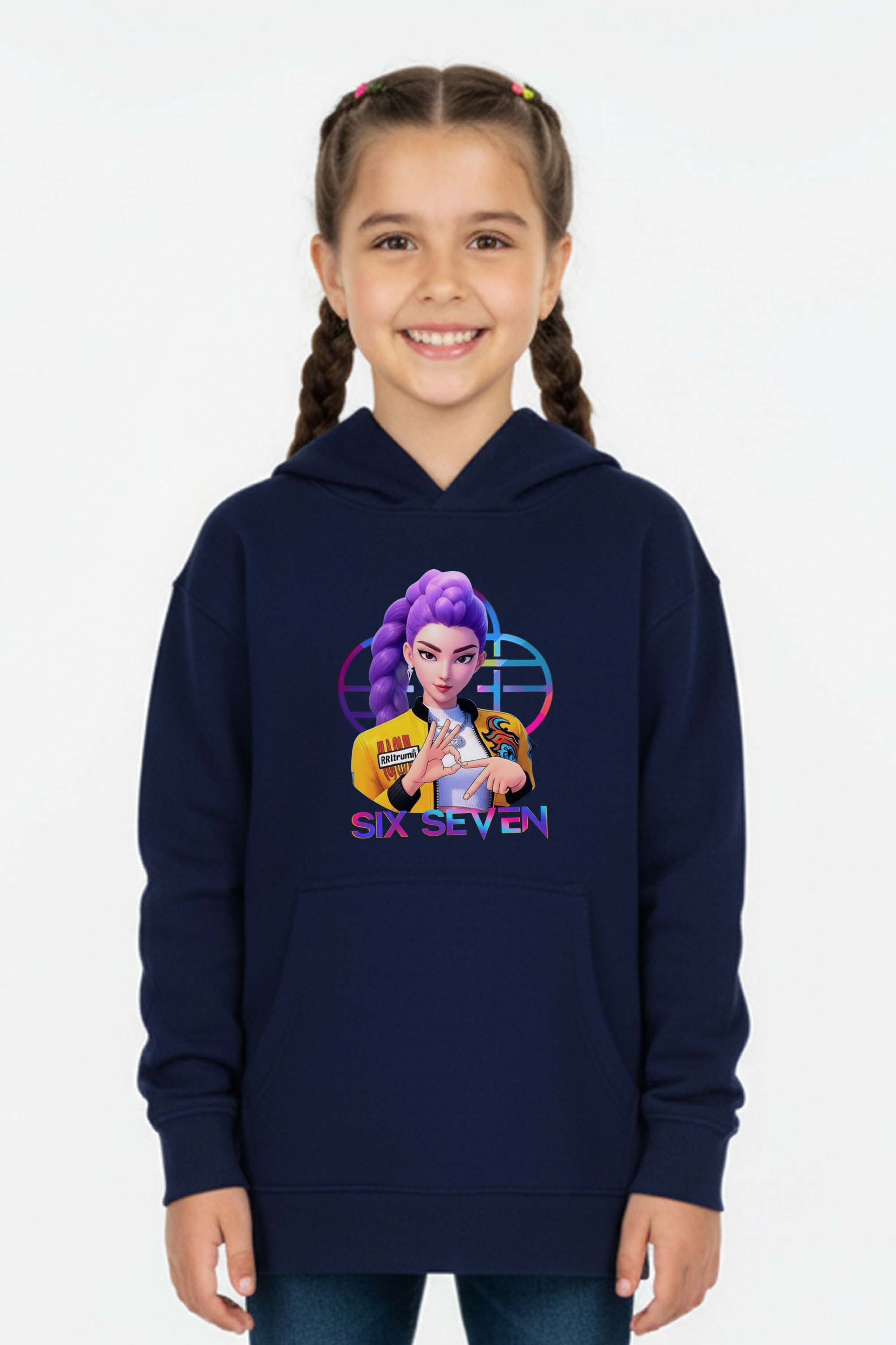 Kids K-Pop Mira Six Seven Graphic Printed Hoodie
