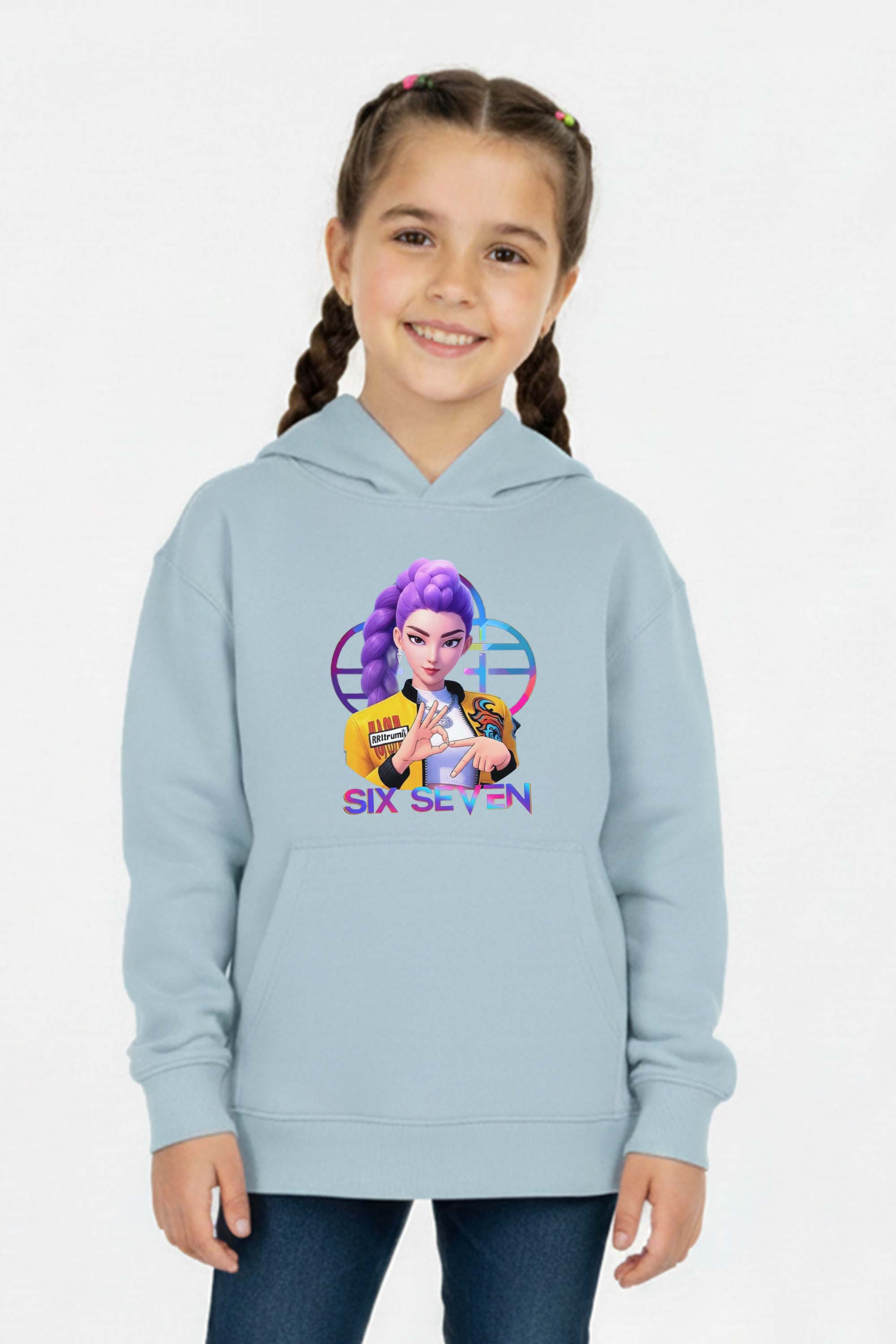 Kids K-Pop Mira Six Seven Graphic Printed Hoodie