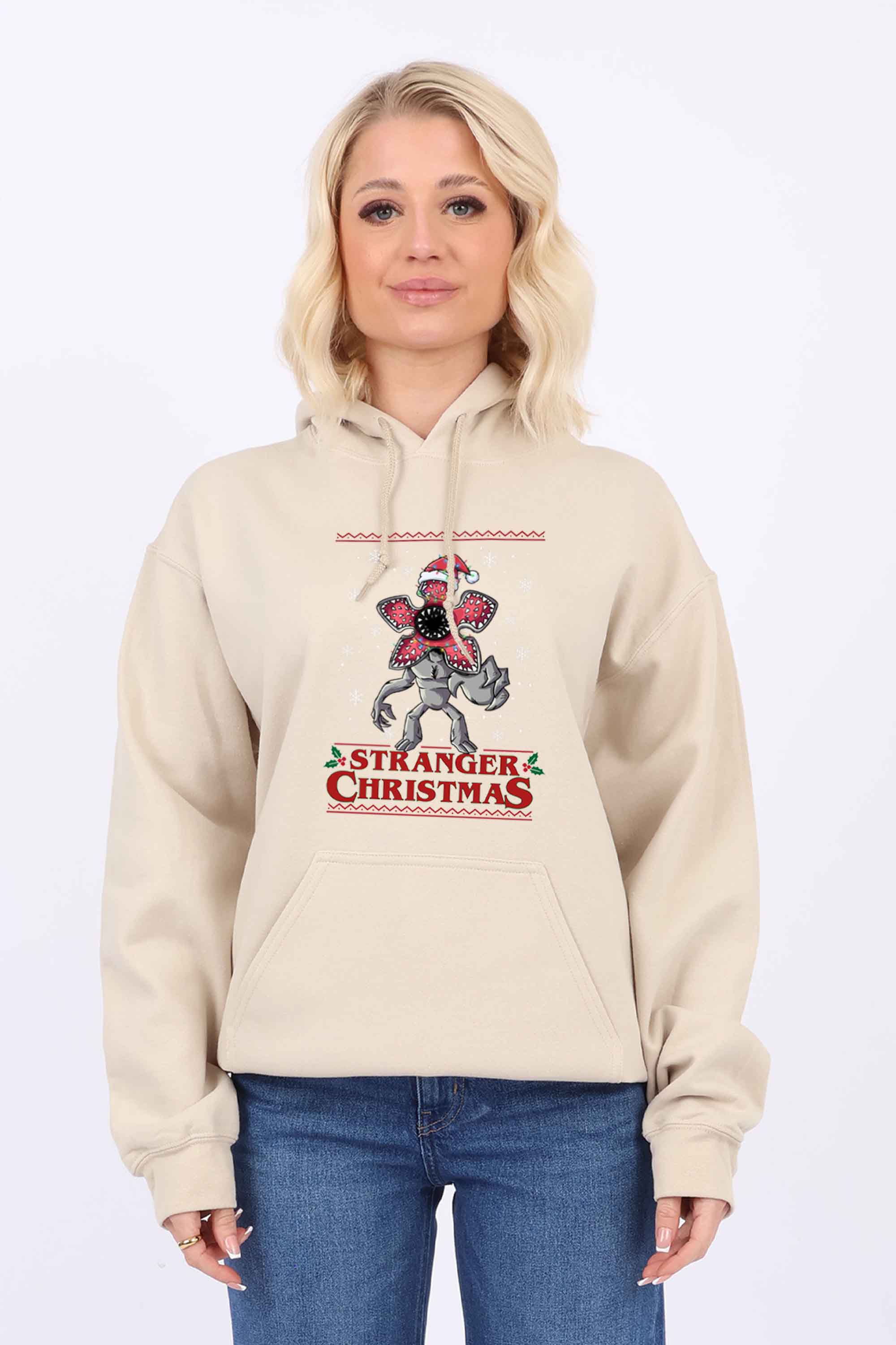 Stranger Christmas Monster Printed Heavy Blend Hoodie