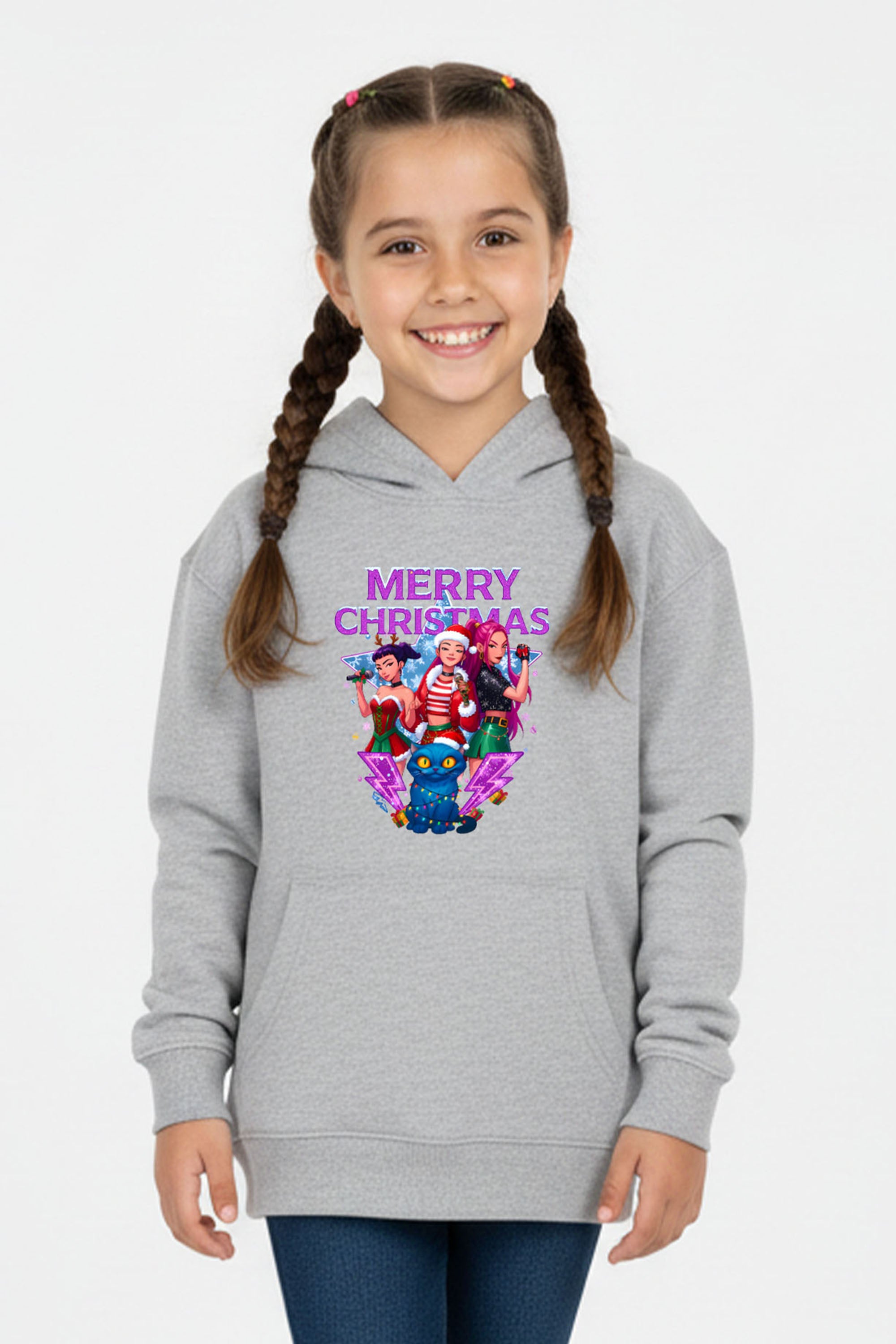 Kids Kpop Girls squad Christmas Printed Hoodie