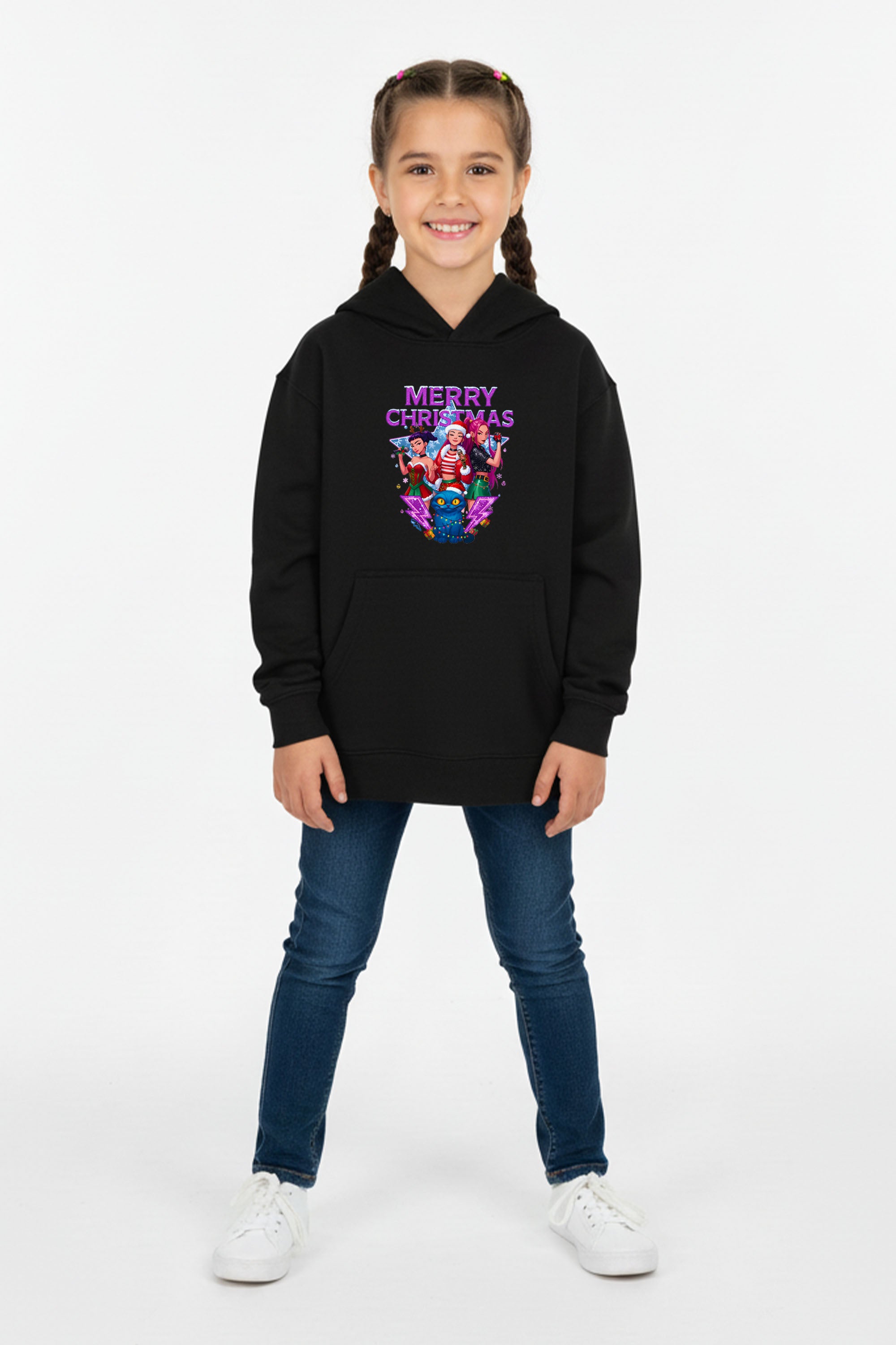 Kids Kpop Girls squad Christmas Printed Hoodie