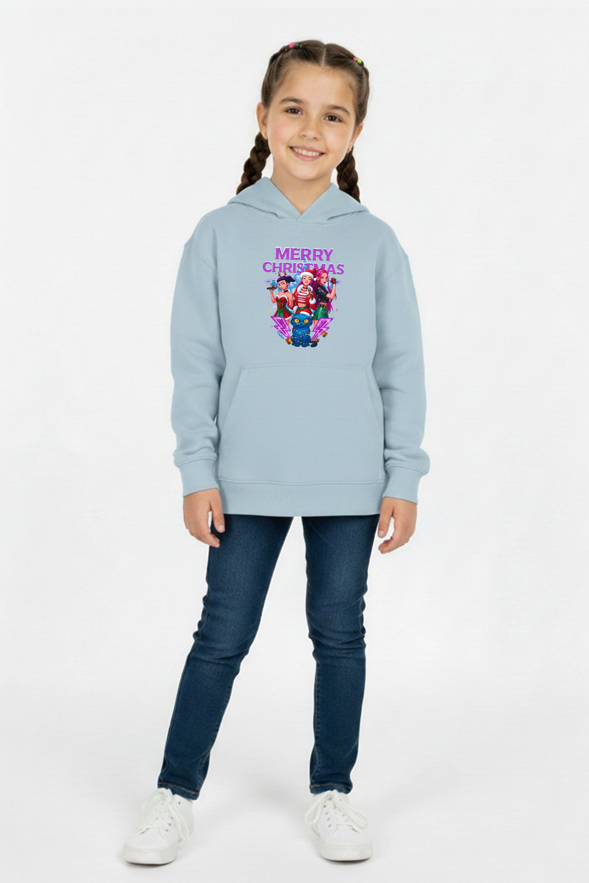 Kids Kpop Girls squad Christmas Printed Hoodie