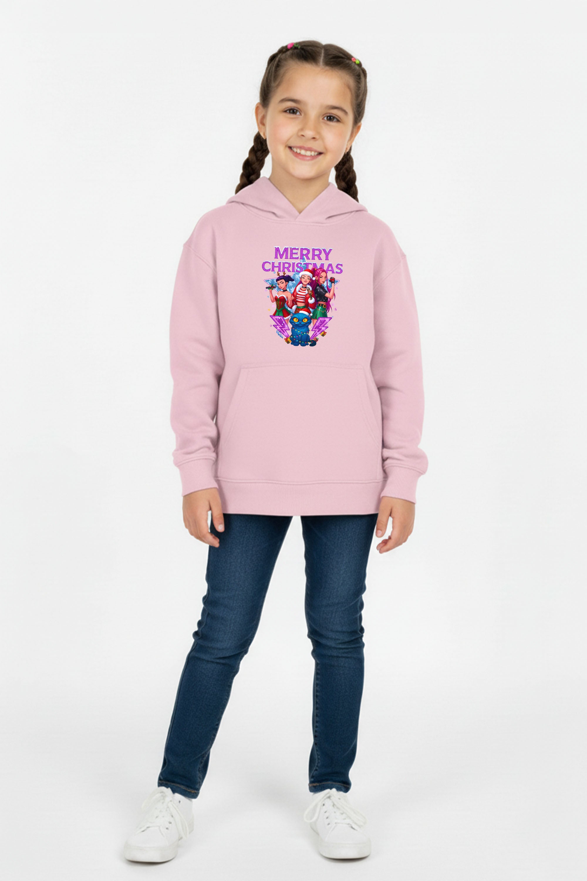Kids Kpop Girls squad Christmas Printed Hoodie