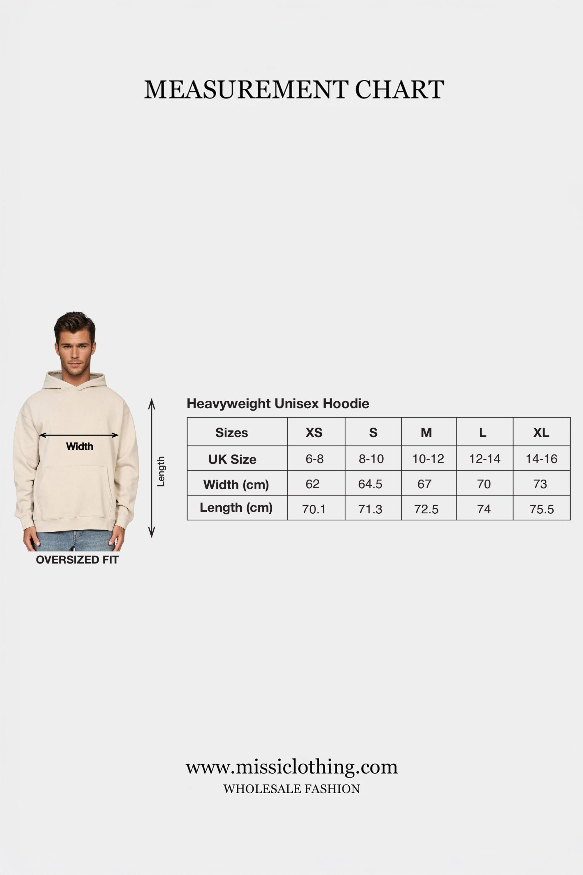 Unisex 330GSM Plain Heavyweight Oversized Hoodie